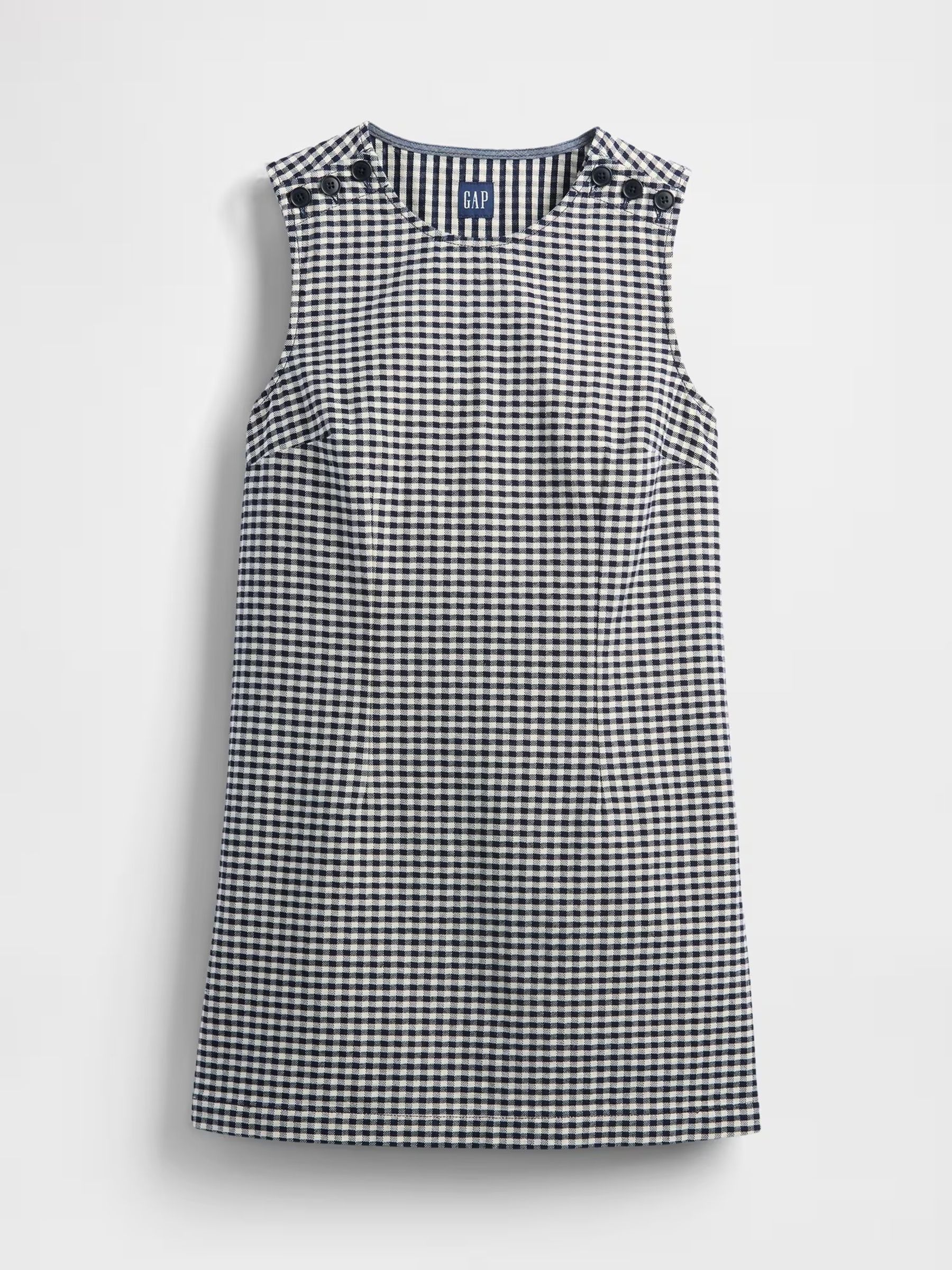 Black/White DÔEN Gingham Denim Mini Dress - Image 7 of 8
