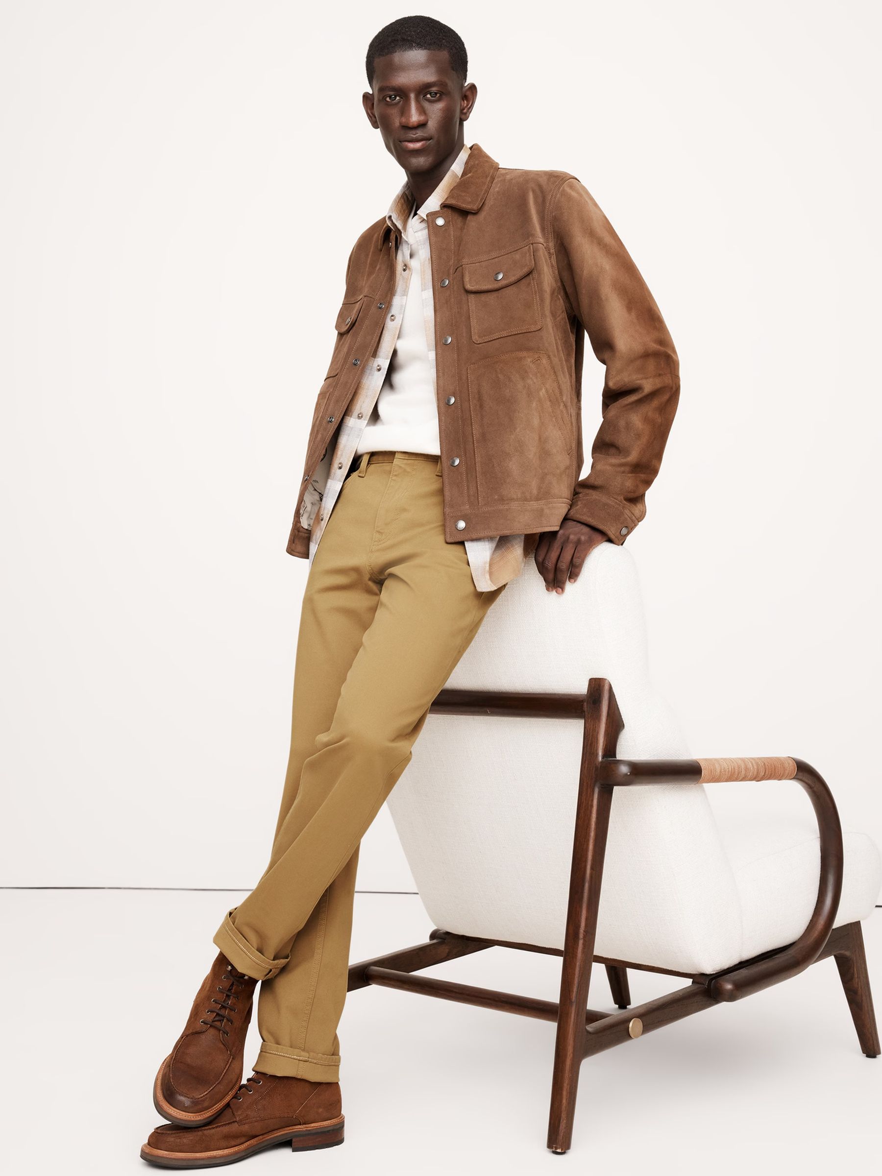 Banana Republic Brown Slim Traveler Trousers 2.0 - Image 1 of 4