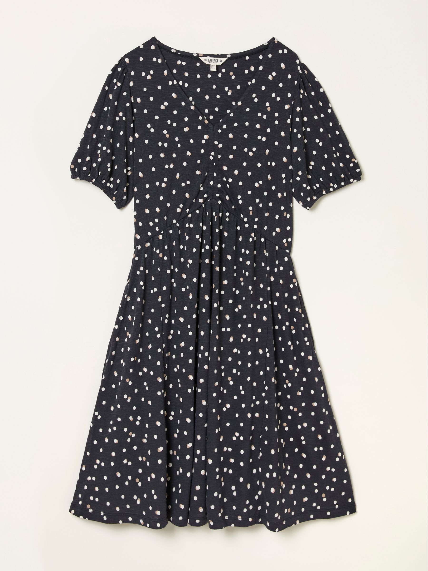 Nell Black Polka Dot Regular Jersey Mini Dress | FatFace USA Nell Black Polka Dot Regular Jersey Mini Dress | FatFace USA