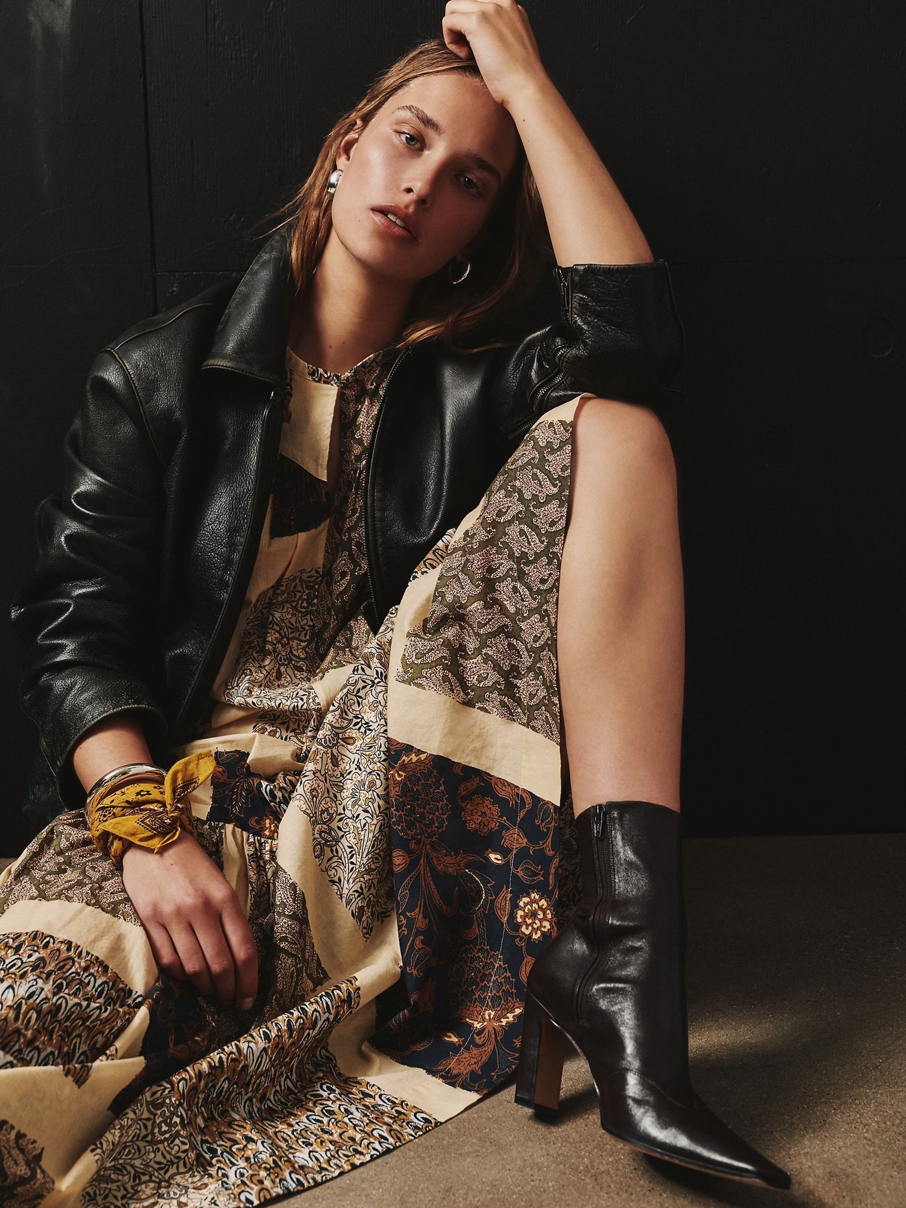 Banana Republic Brown Cotton Tiered Maxi Shirt Dress - Image 2 of 2