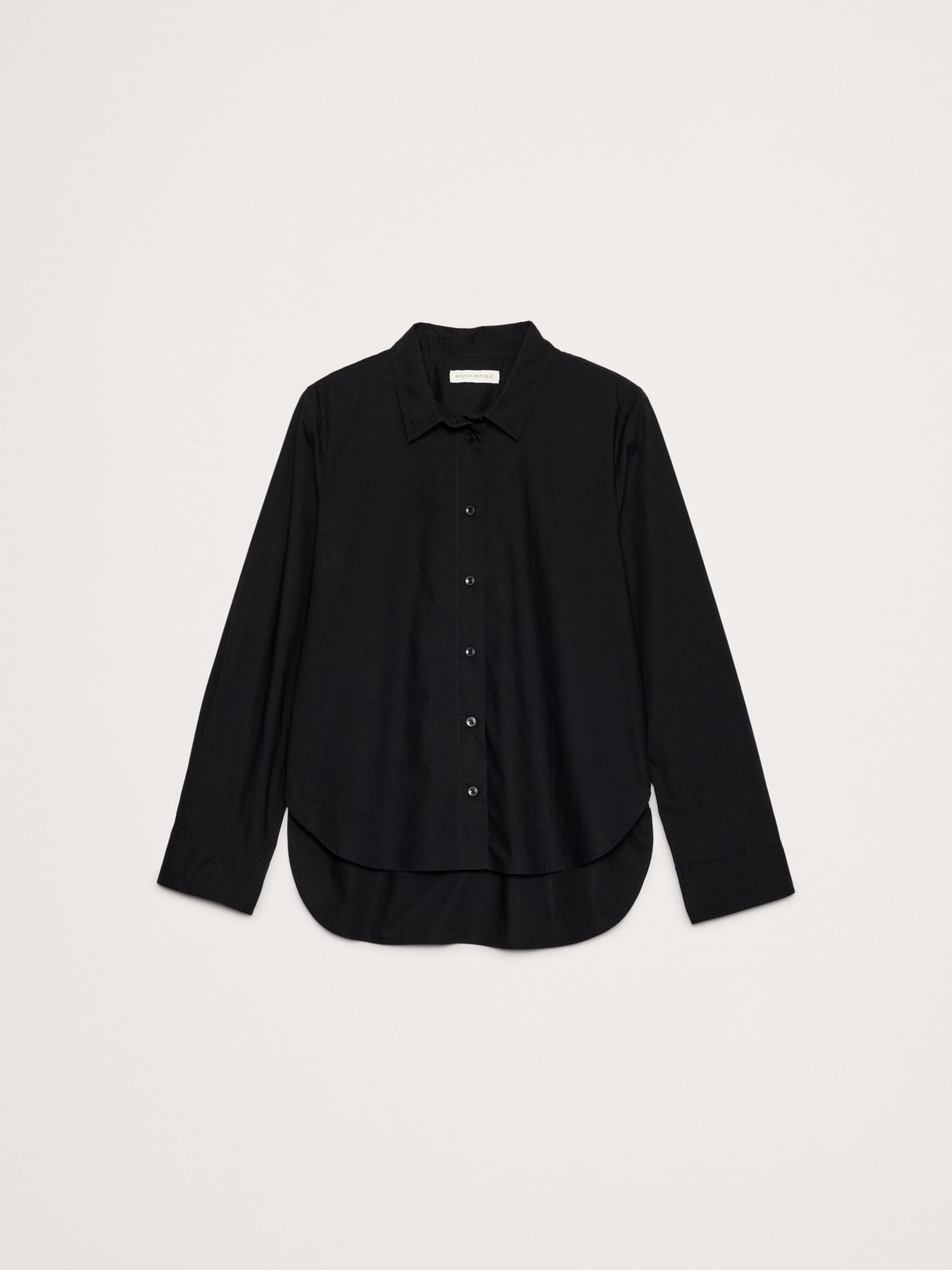 Banana Republic Black Boxy Cotton Poplin Shirt - Image 4 of 4
