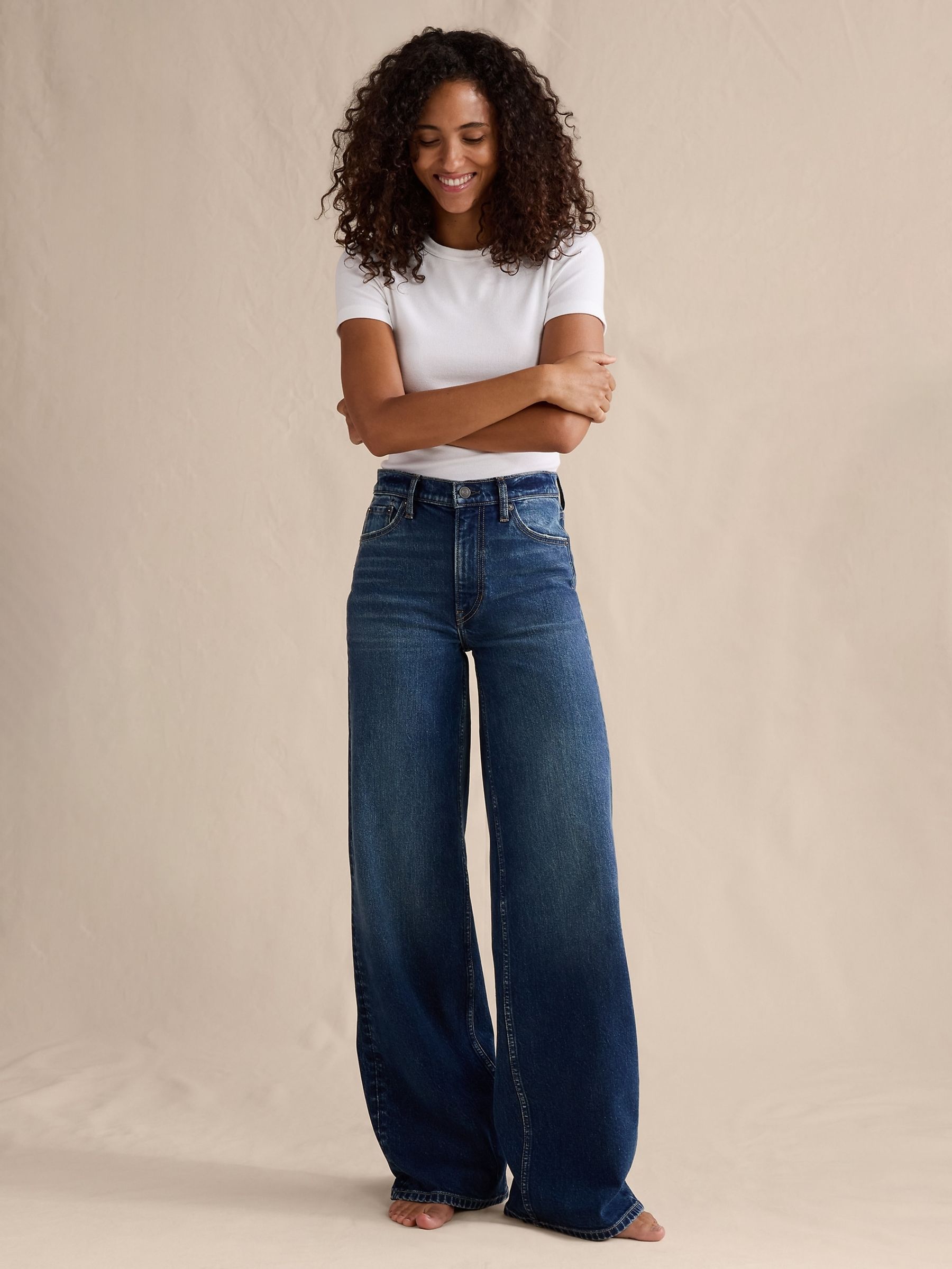 Banana Republic Indigo Blue The Icon Classic Wide-Leg Jeans - Image 4 of 5