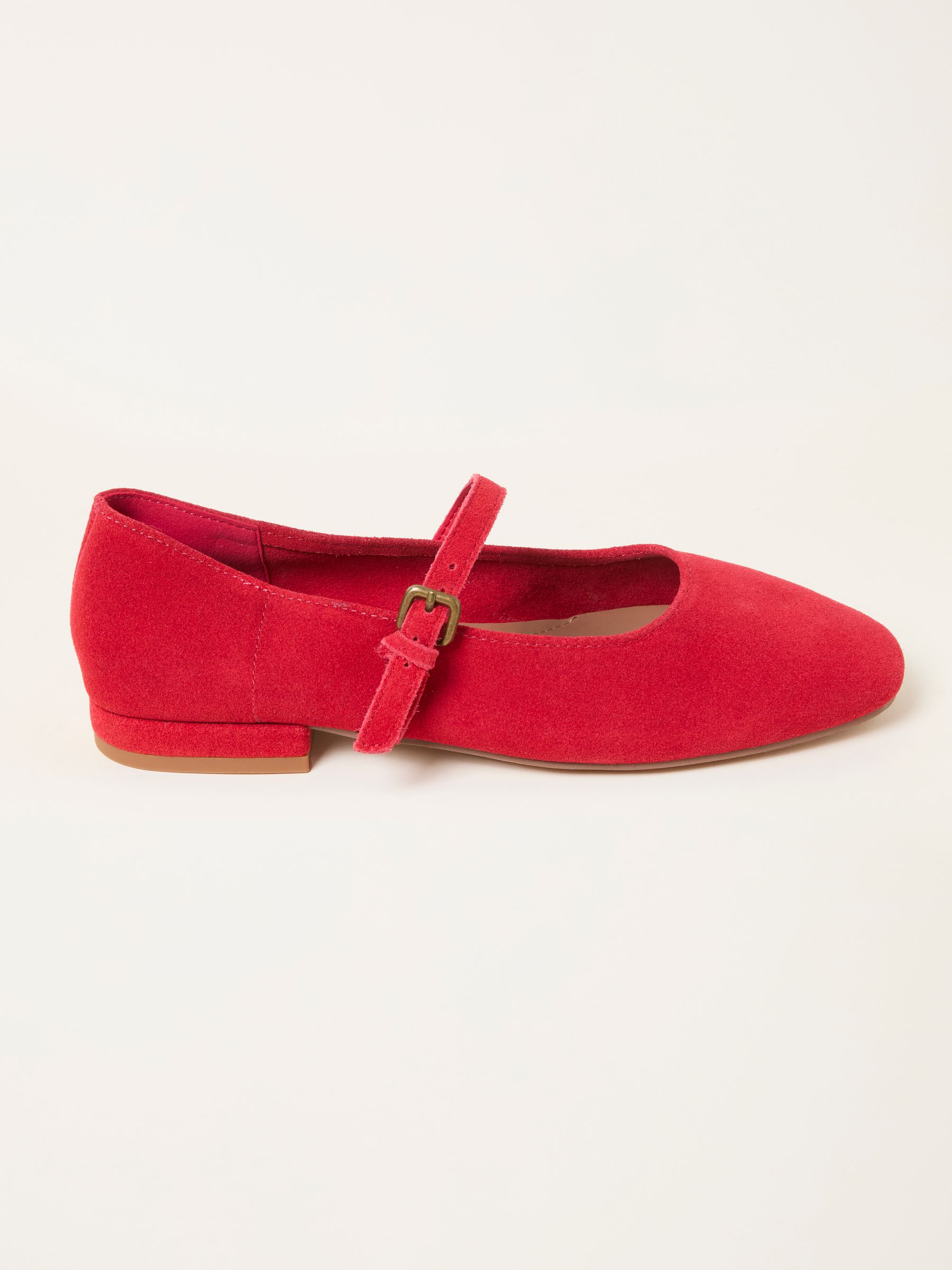 Cherry Red Suede Mary Jane Flat - Image 1 of 3