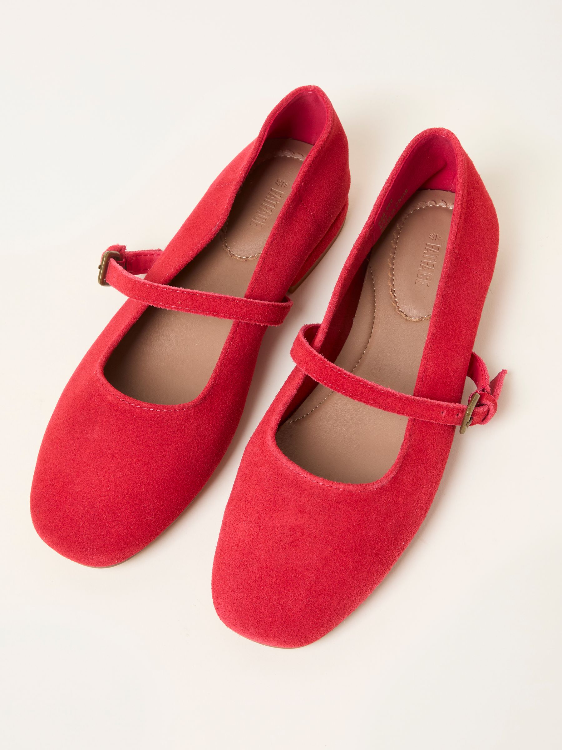 Cherry Red Suede Mary Jane Flat - Image 2 of 3 Cherry Red Suede Mary Jane Flat - Image 2 of 3