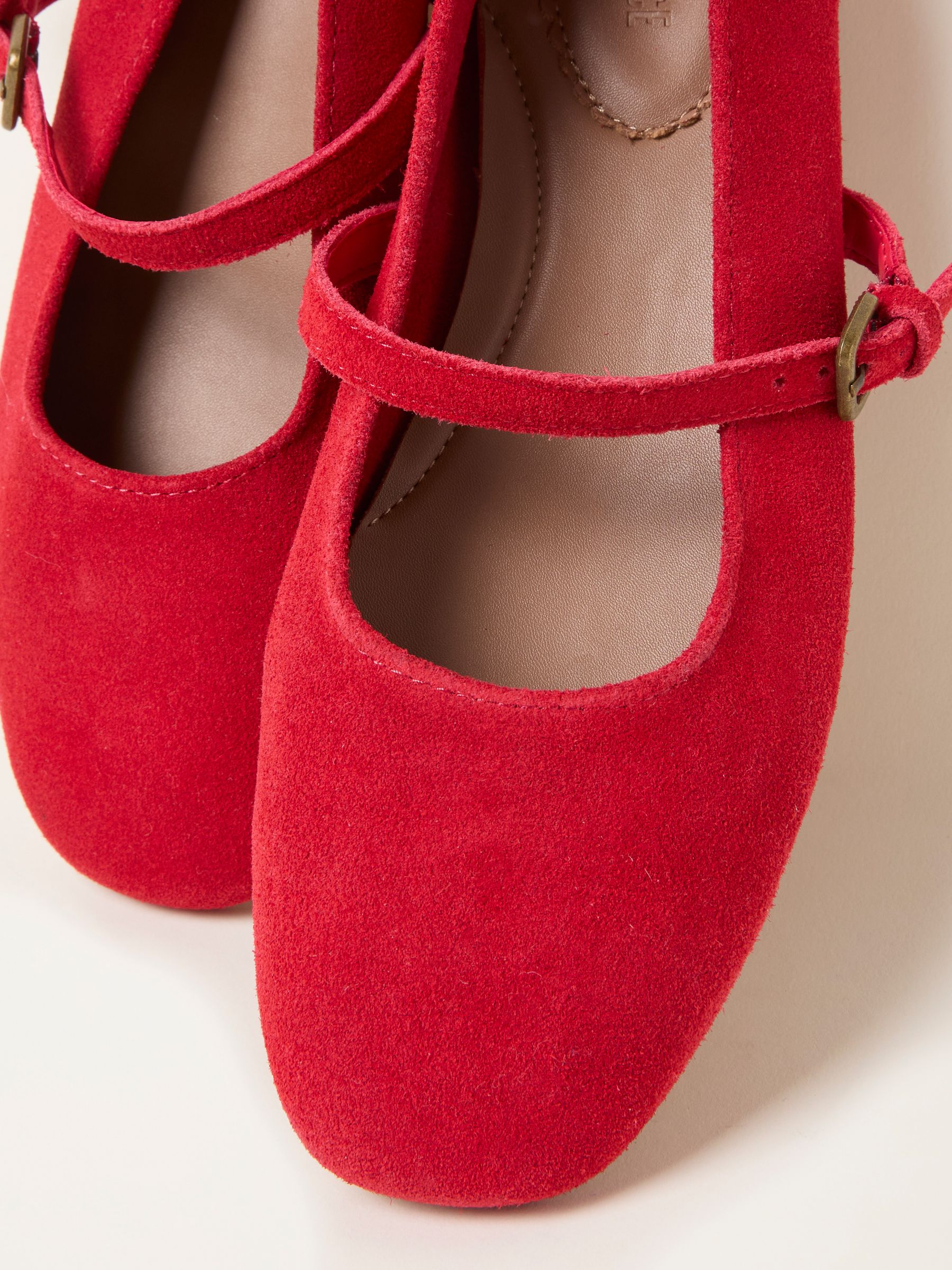 Cherry Red Suede Mary Jane Flat - Image 3 of 3 Cherry Red Suede Mary Jane Flat - Image 3 of 3
