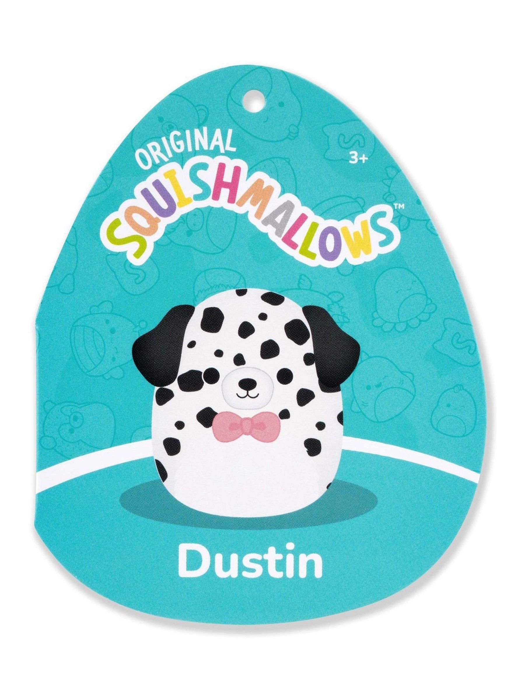 Jazawares 12 Squishmallows  Dustin  White Dalmatian WFuzz Belly and Bowtie Toy - Image 5 of 5