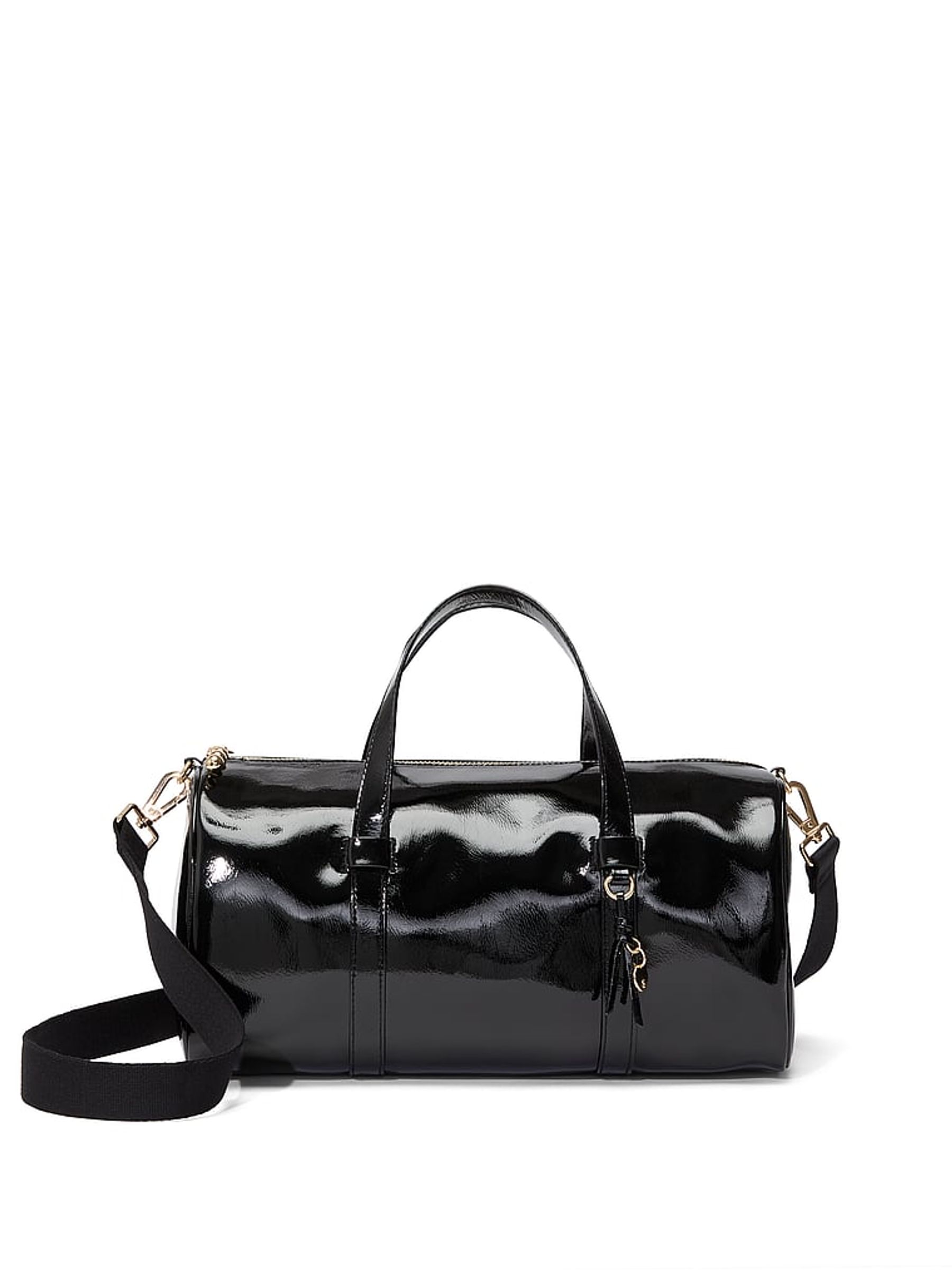 Black Patent Large Duffle Bag - Image 1 of 5