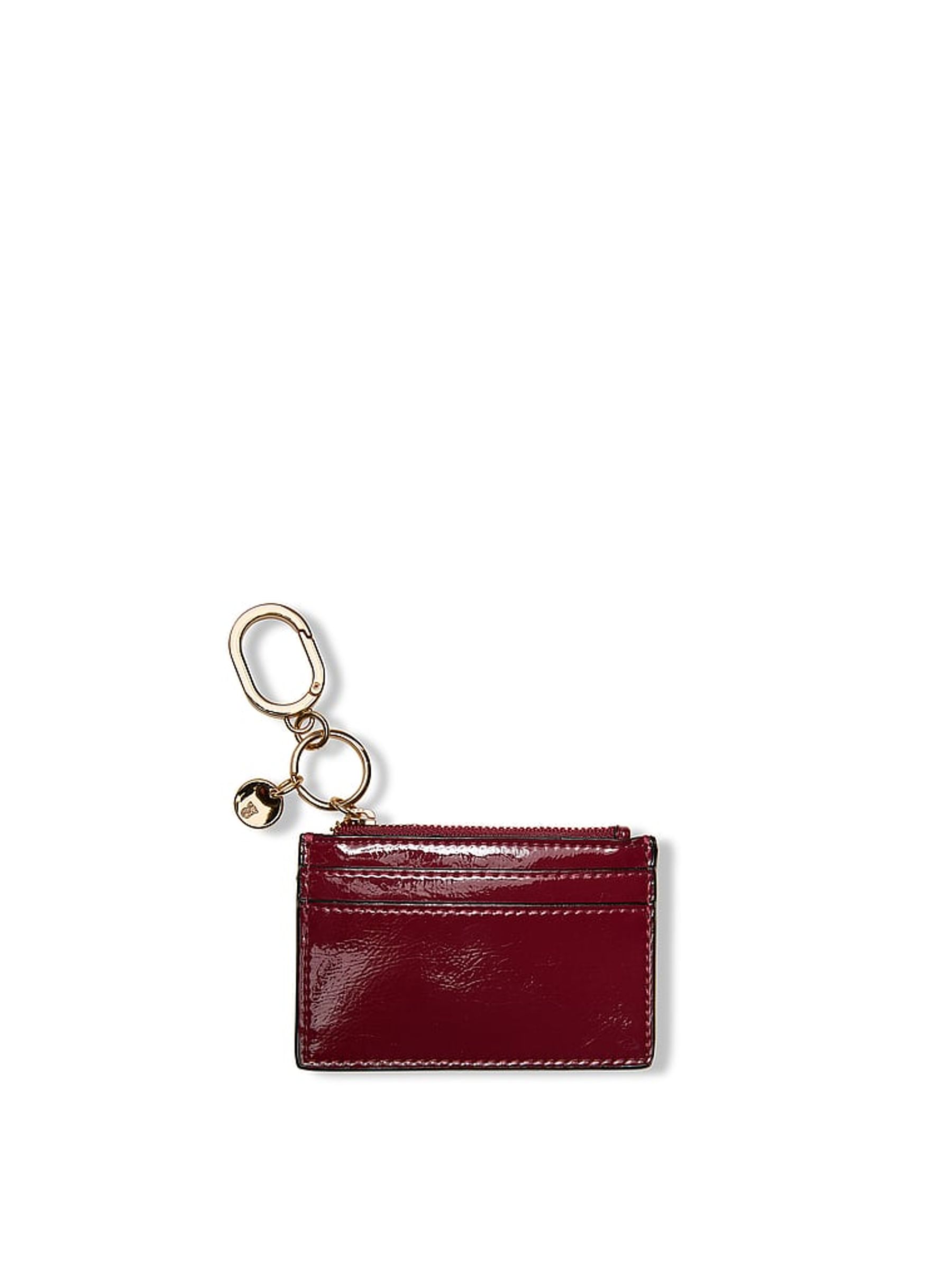 Sangria Red Patent Card Case Keyring - Image 1 of 3