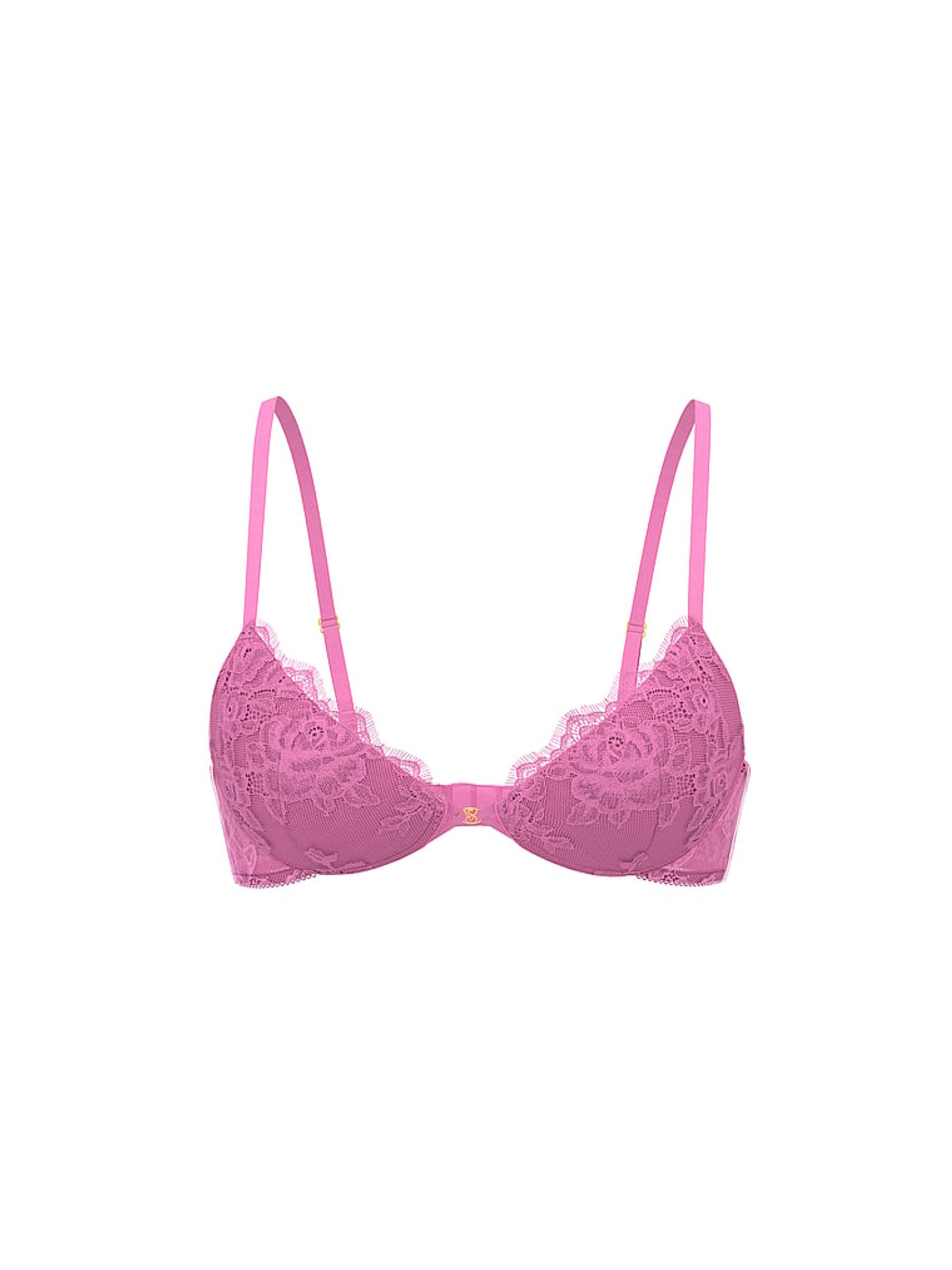 Playful Rose Pink Push Up Lace Bra - Image 3 of 3