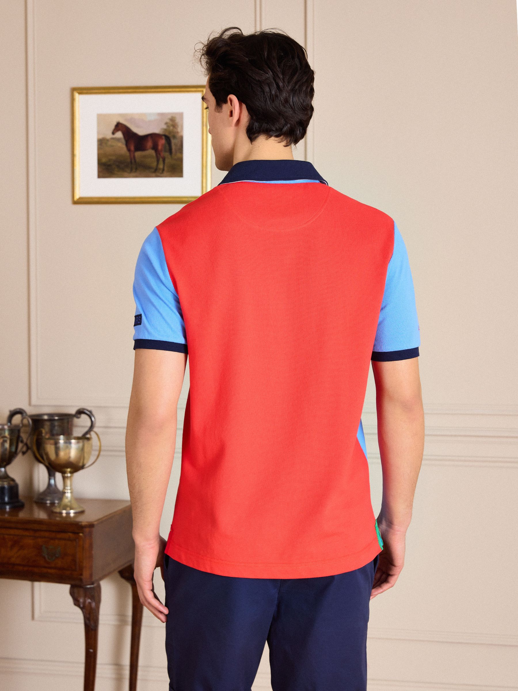 Red & Blue Official Badminton Horse Trials Colourblock Cotton Pique Polo Shirt - Image 2 of 13