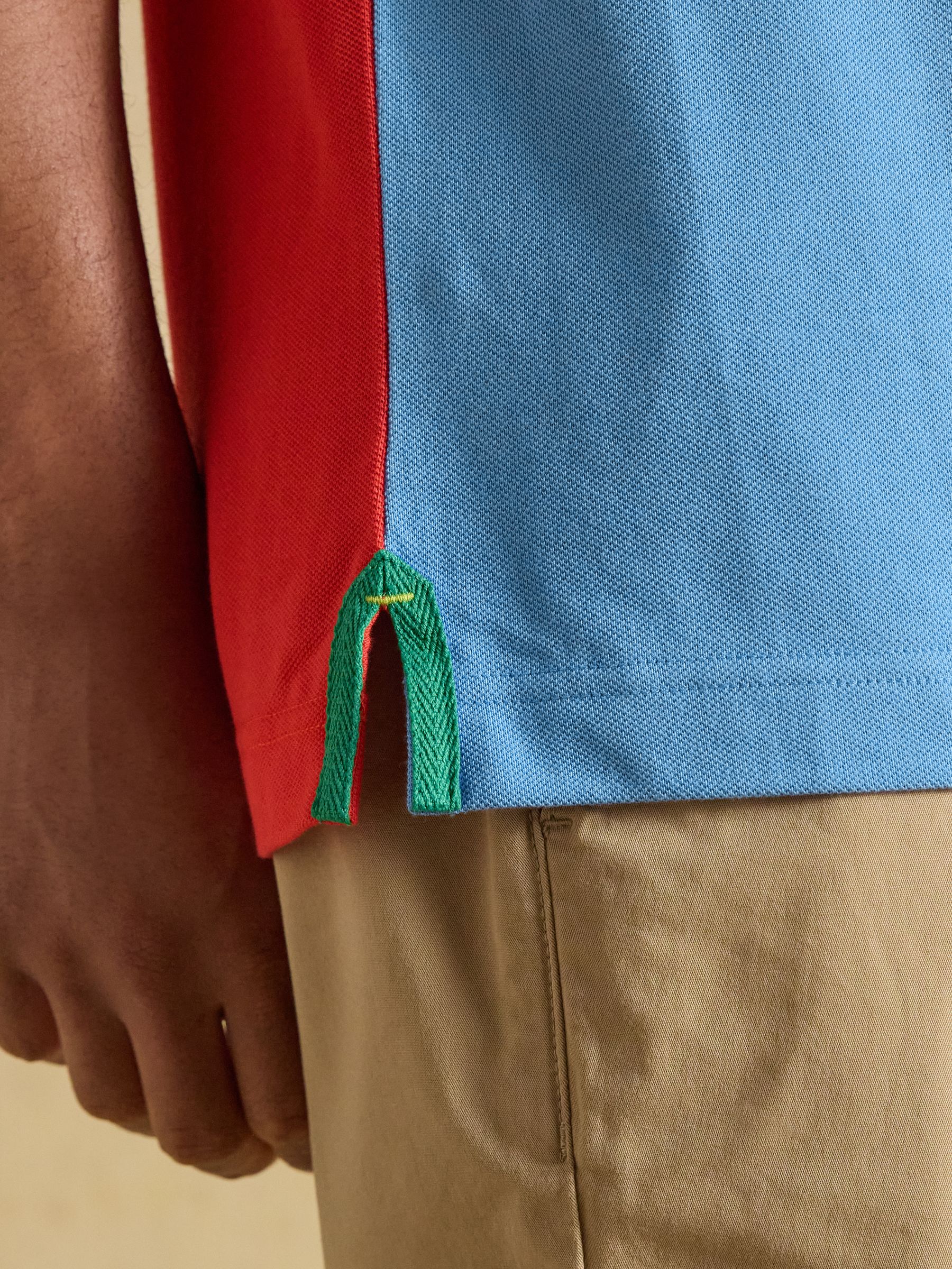 Red & Blue Official Badminton Horse Trials Colourblock Cotton Pique Polo Shirt - Image 6 of 13