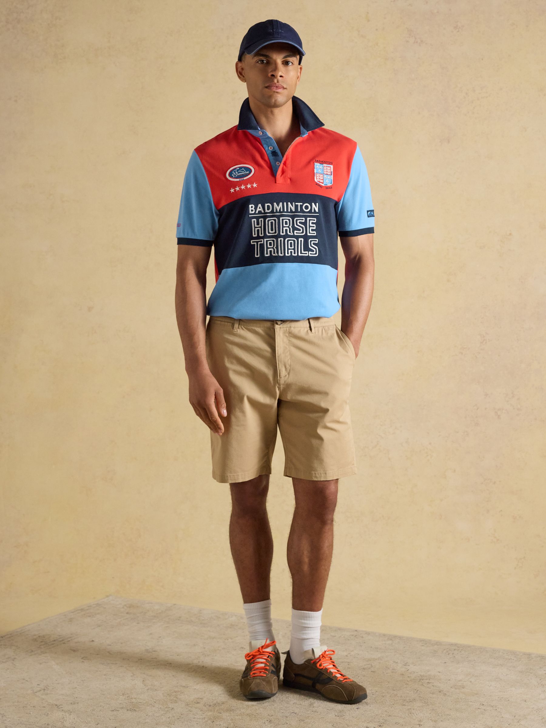 Red & Blue Official Badminton Horse Trials Colourblock Cotton Pique Polo Shirt - Image 9 of 13
