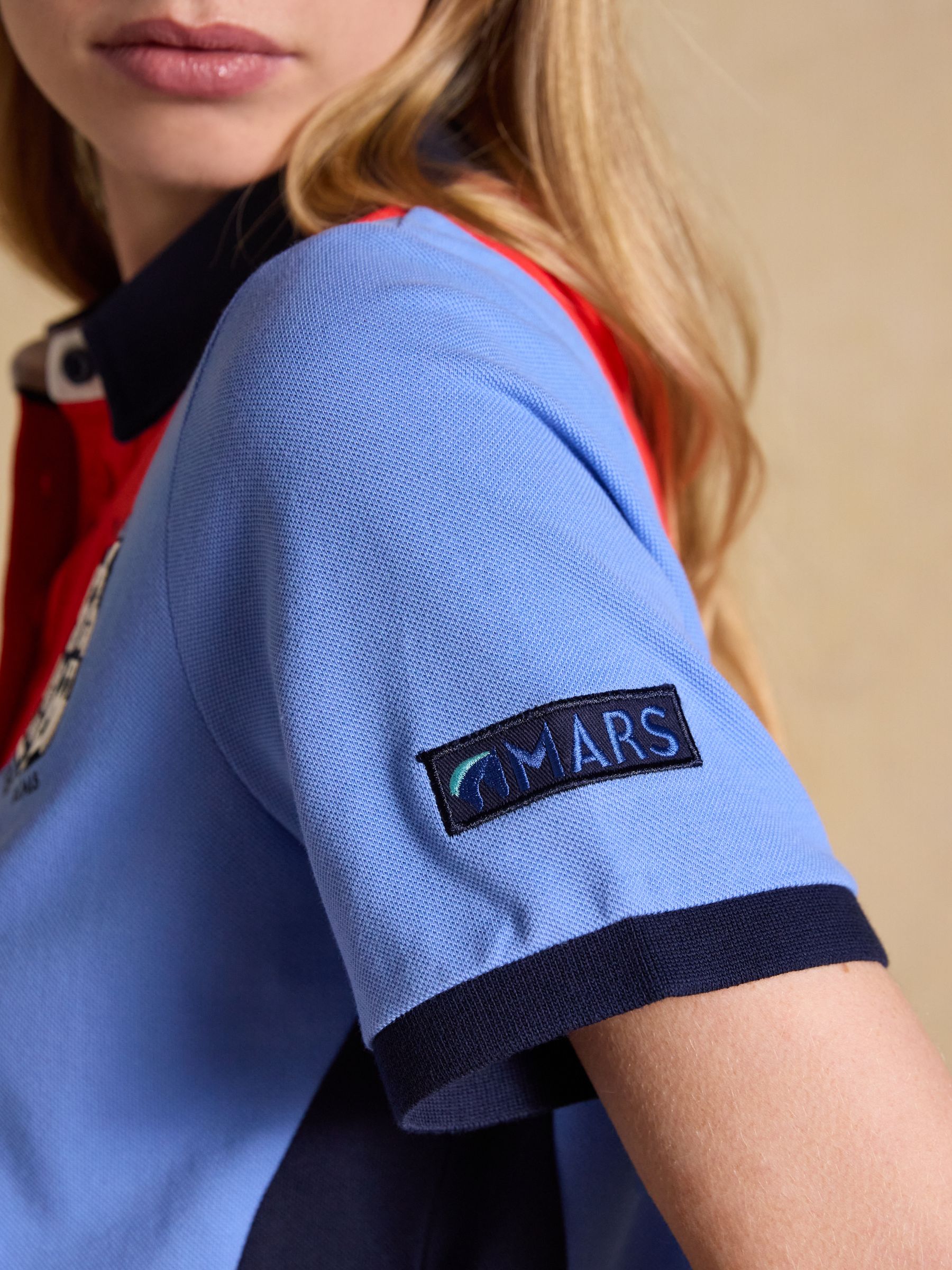 Red & Blue Official Badminton Horse Trials Colourblock Cotton Pique Polo Shirt - Image 12 of 16