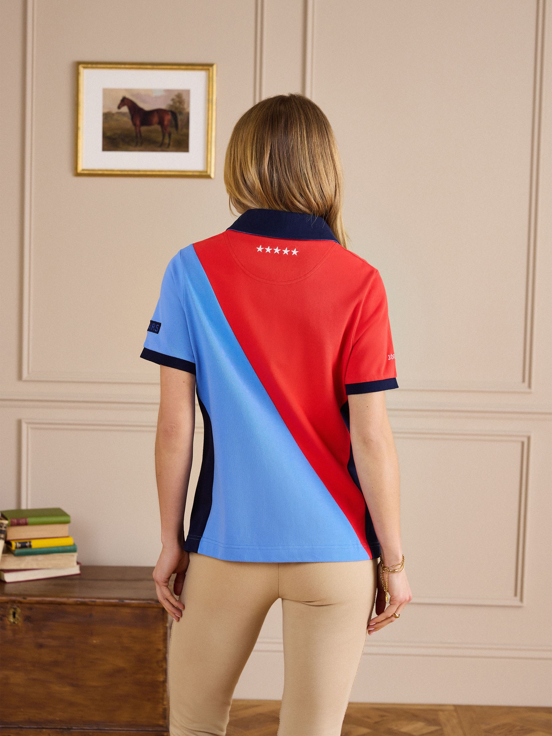 Red & Blue Official Badminton Horse Trials Colourblock Cotton Pique Polo Shirt - Image 2 of 16 Red & Blue Official Badminton Horse Trials Colourblock Cotton Pique Polo Shirt - Image 2 of 16