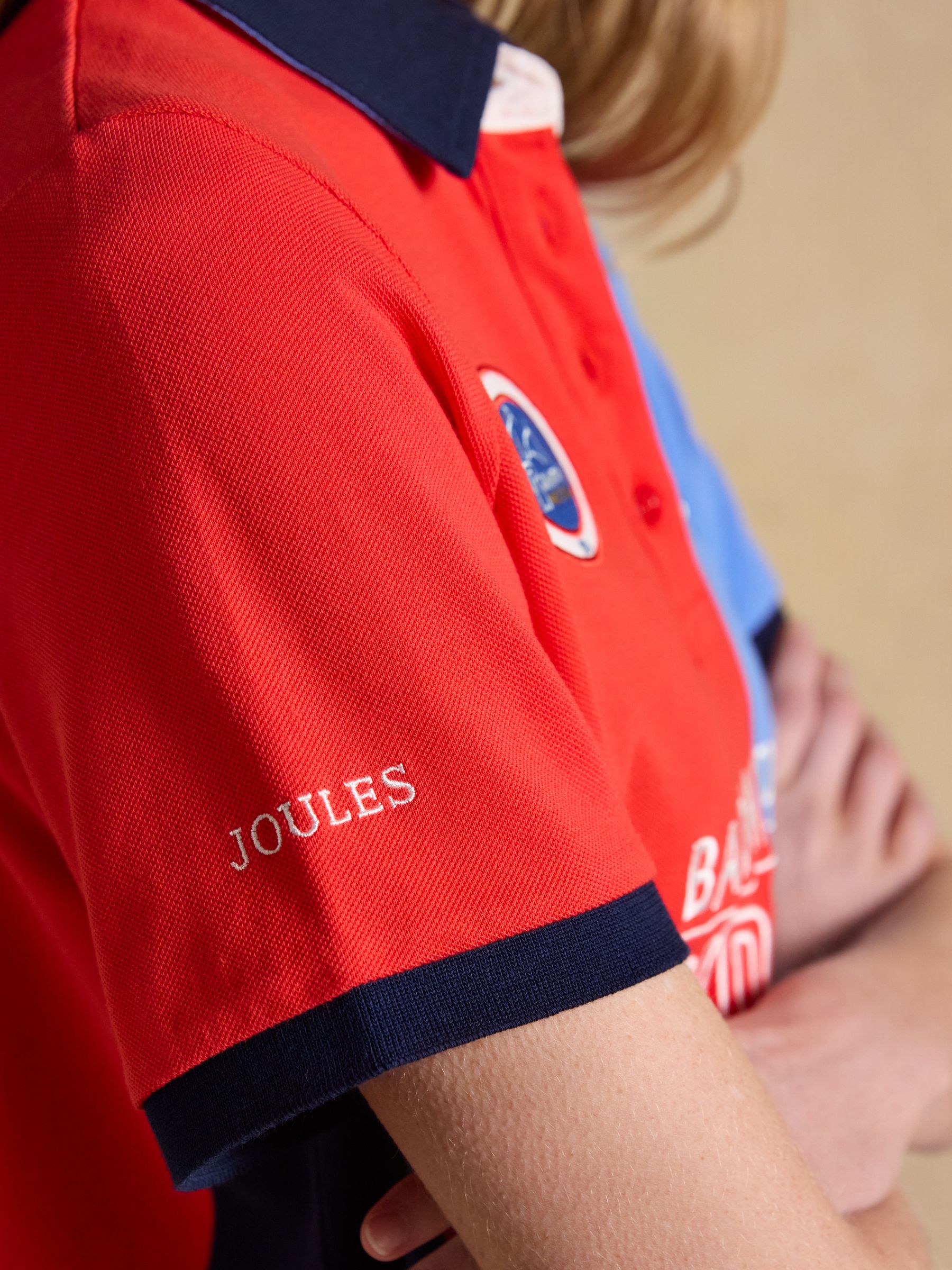 Red & Blue Official Badminton Horse Trials Colourblock Cotton Pique Polo Shirt - Image 9 of 16