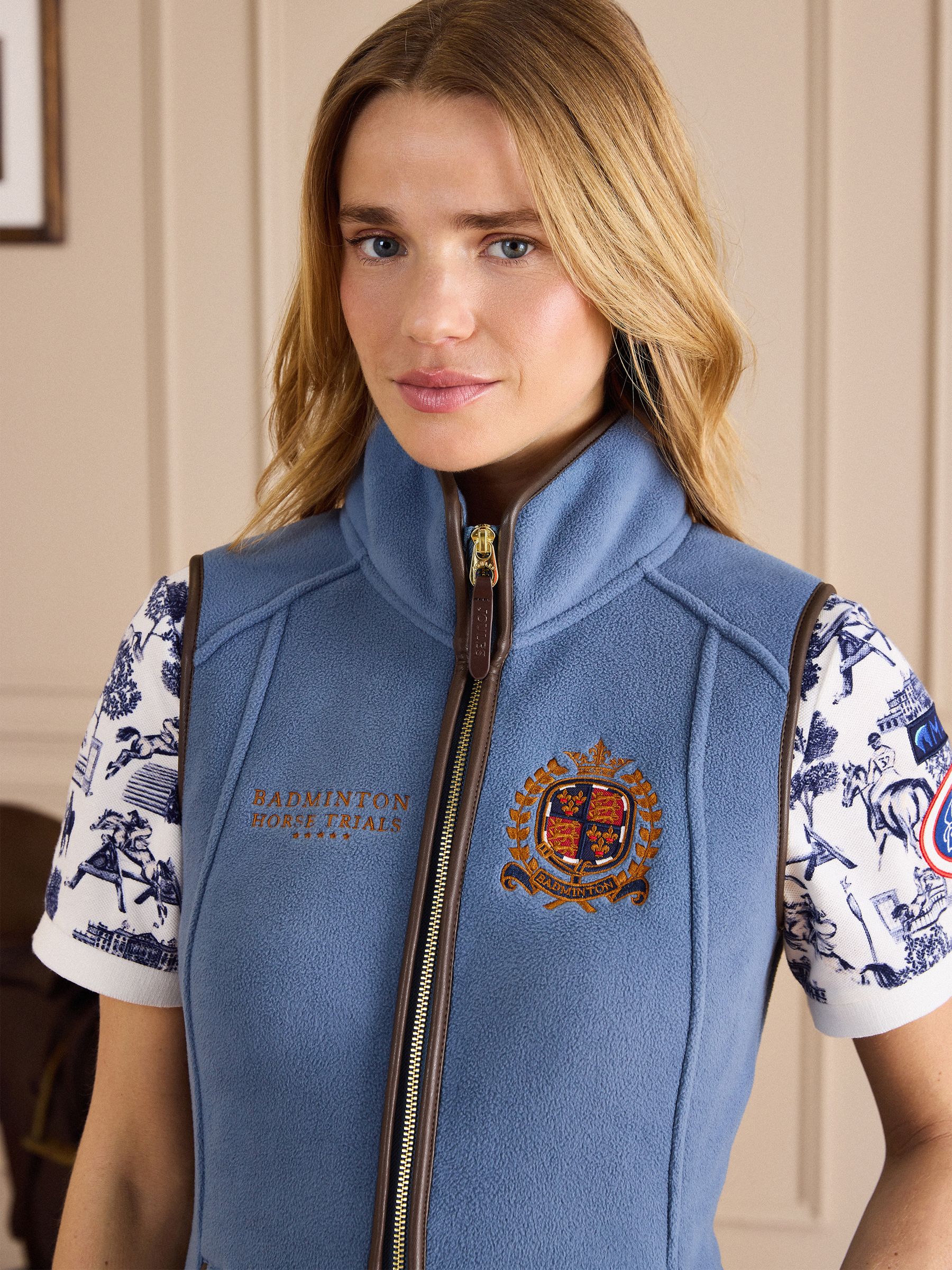 Official Badminton Blue Horse Trials Heritage Fleece Gilet - Image 2 of 14