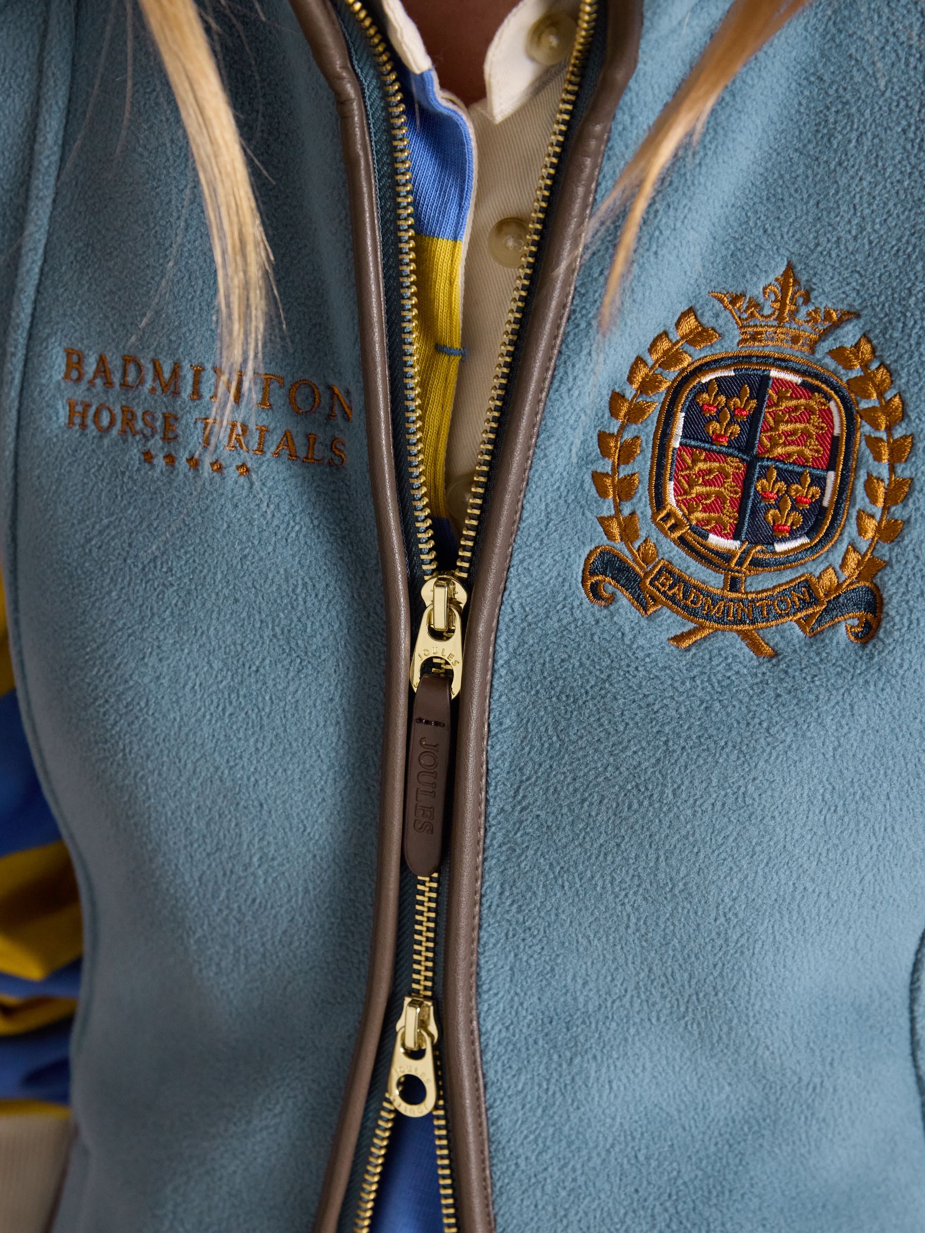 Official Badminton Blue Horse Trials Heritage Fleece Gilet - Image 7 of 14