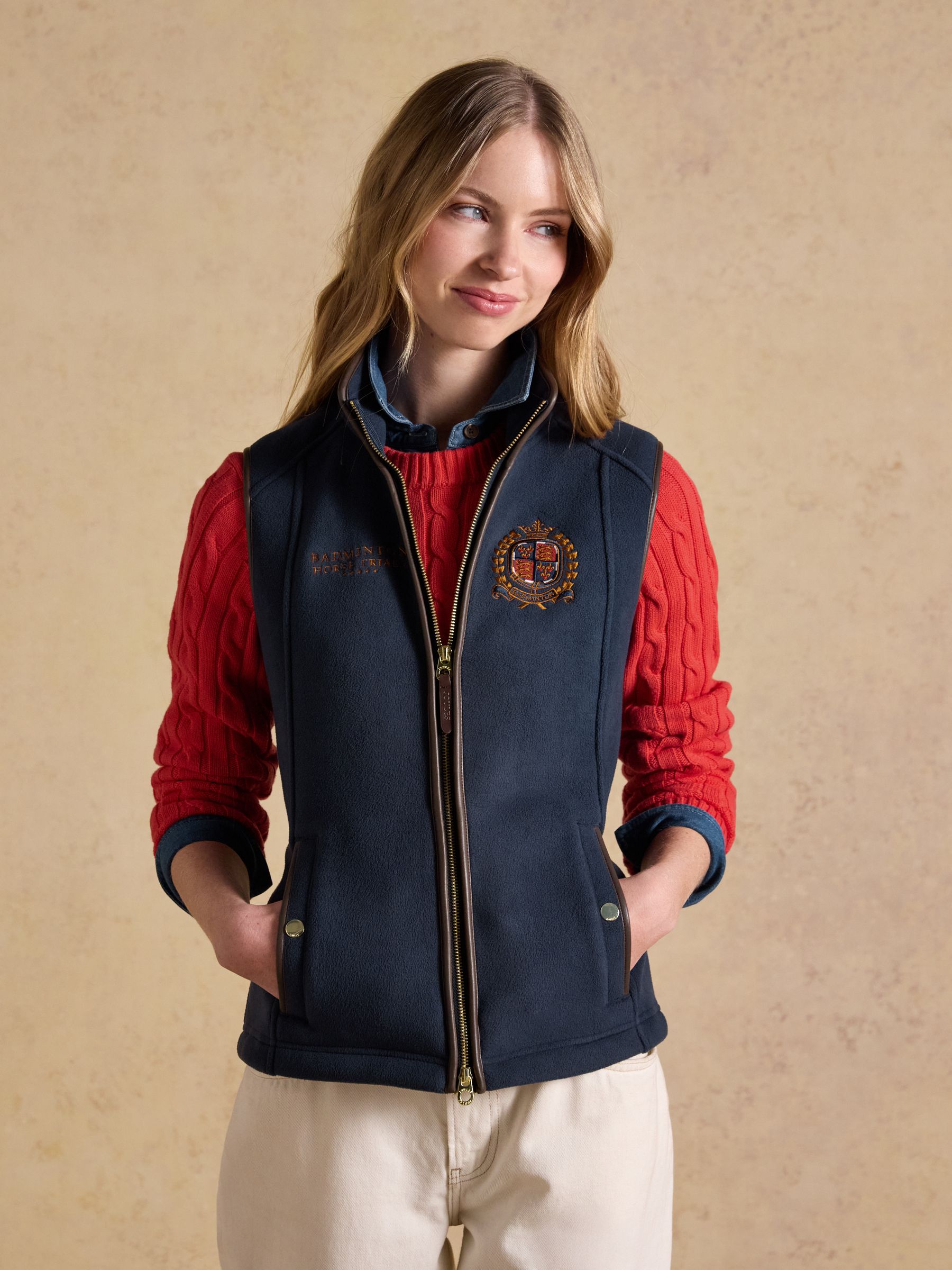 Official Badminton Navy Heritage Fleece Gilet - Image 1 of 12
