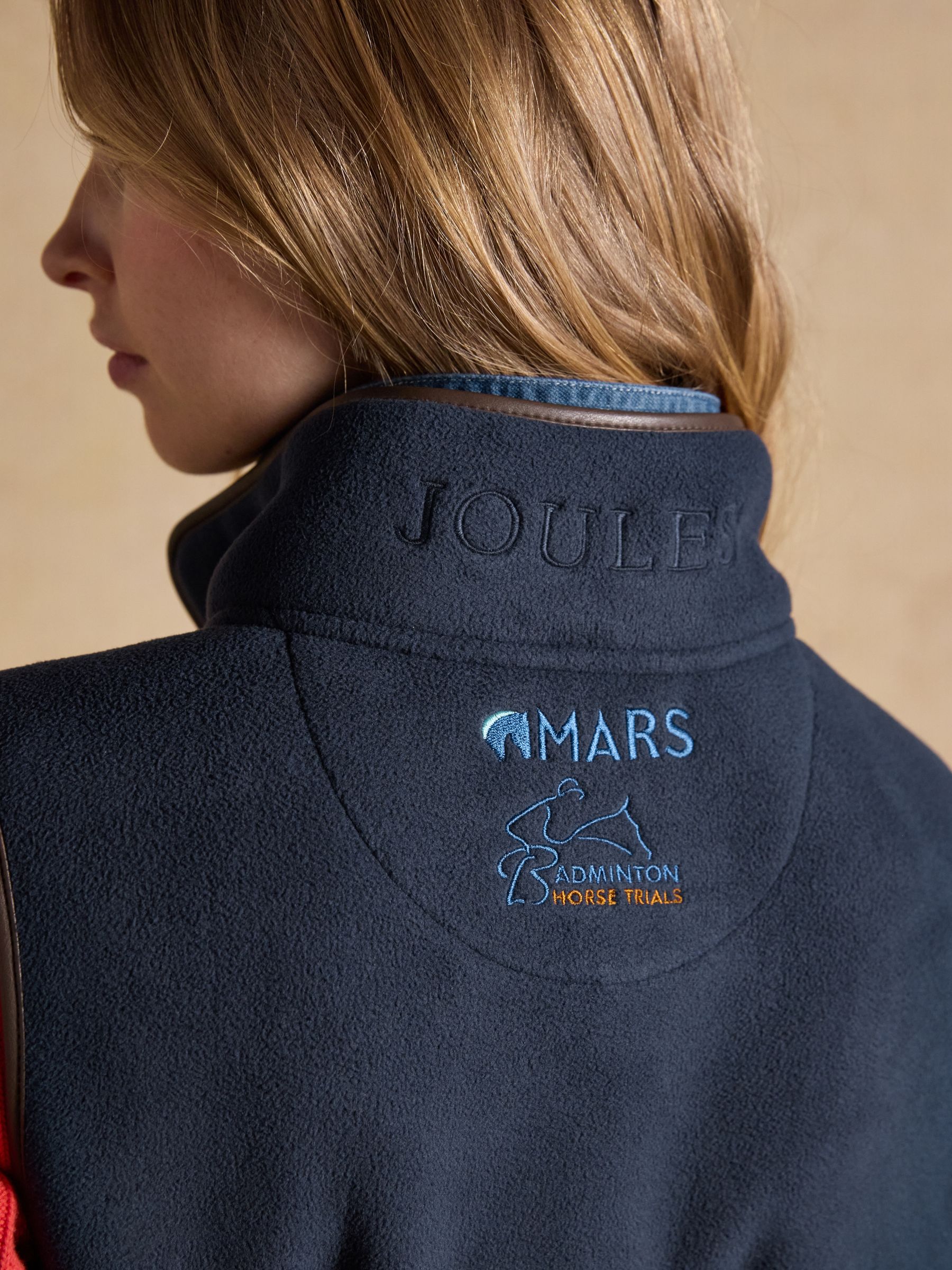 Official Badminton Navy Blue Horse Trials Heritage Fleece Gilet - Image 13 of 15