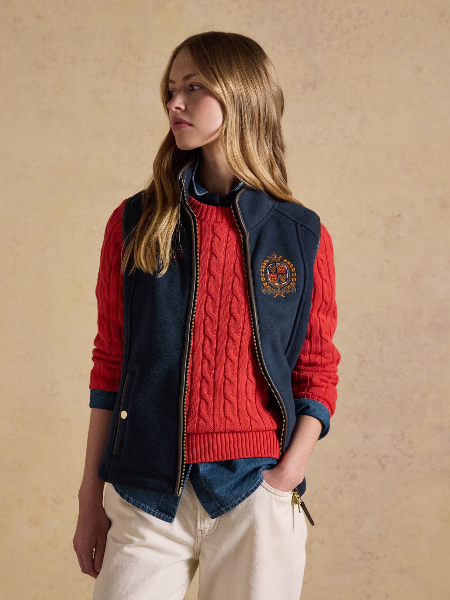 Official Badminton Navy Heritage Fleece Gilet - Image 6 of 12
