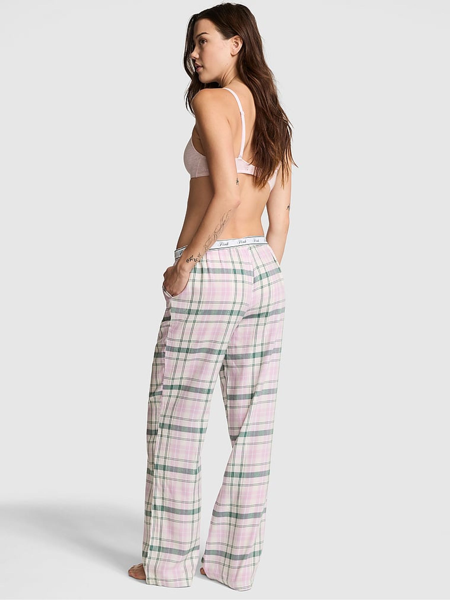 Lilac Purple Tartan Logo Pyjama Bottoms - Image 2 of 2