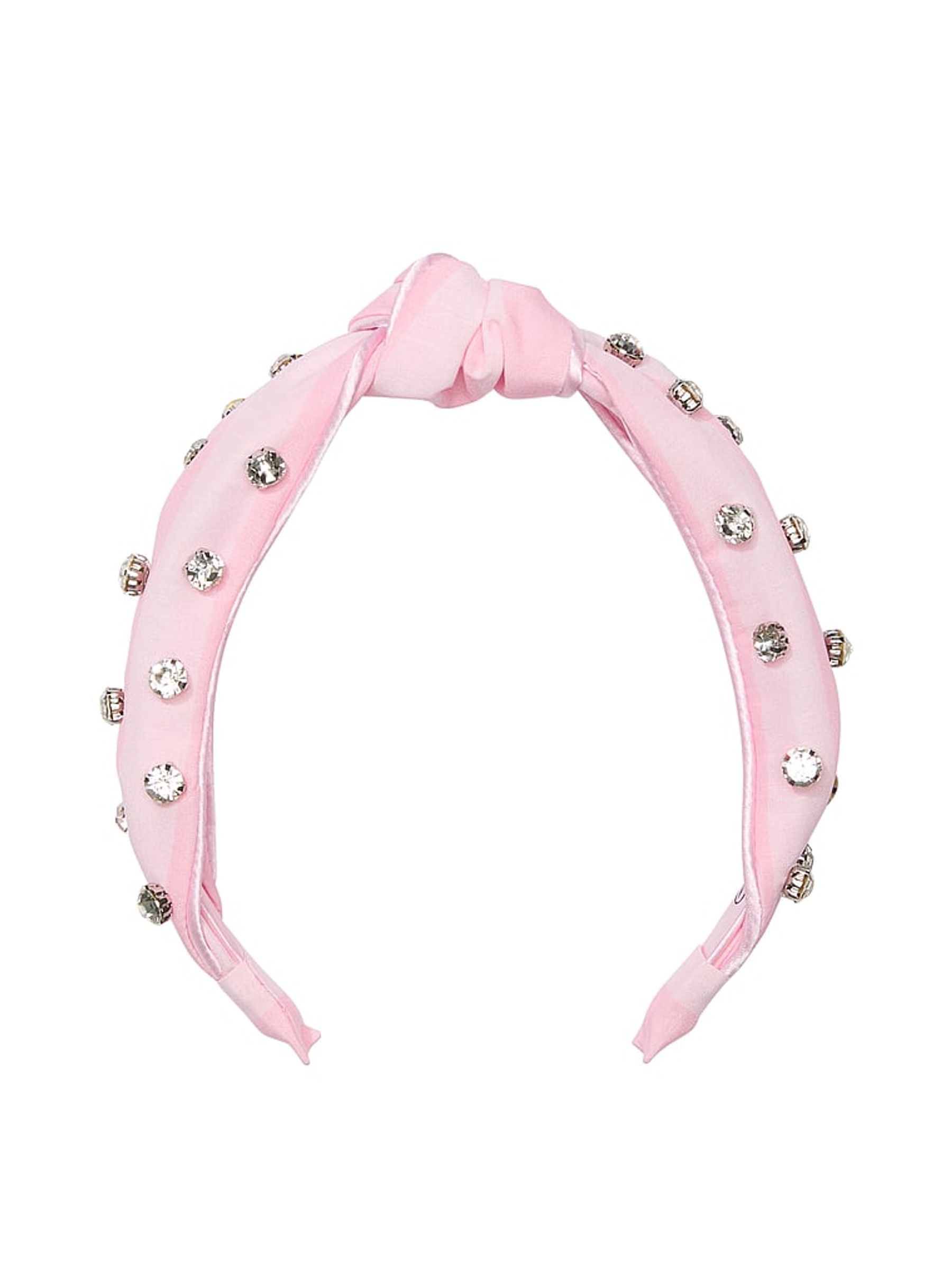 Heritage Stripe Pink Satin Headband - Image 2 of 2