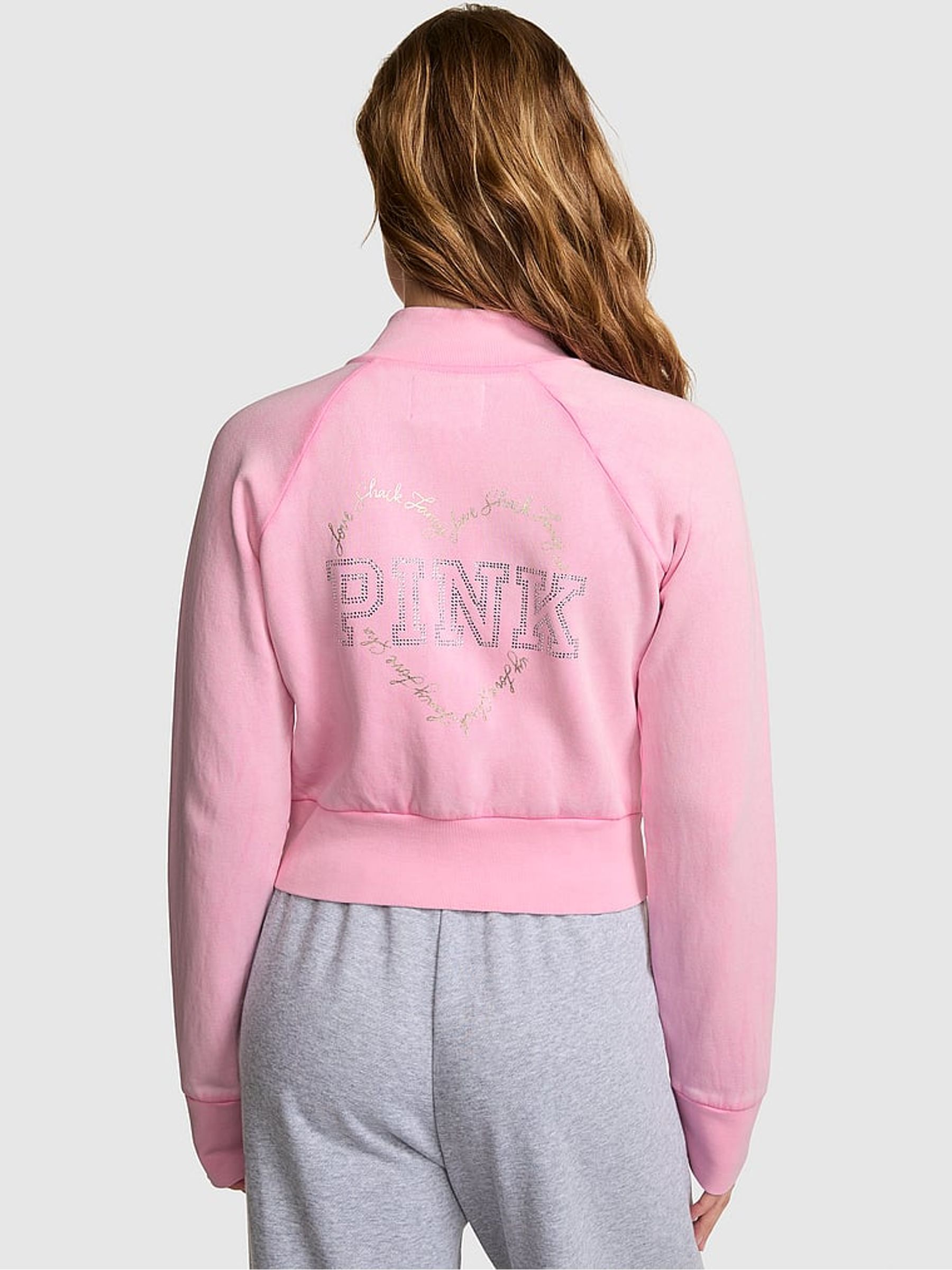 Pink Fleece Cropped Jacket - Image 2 of 4