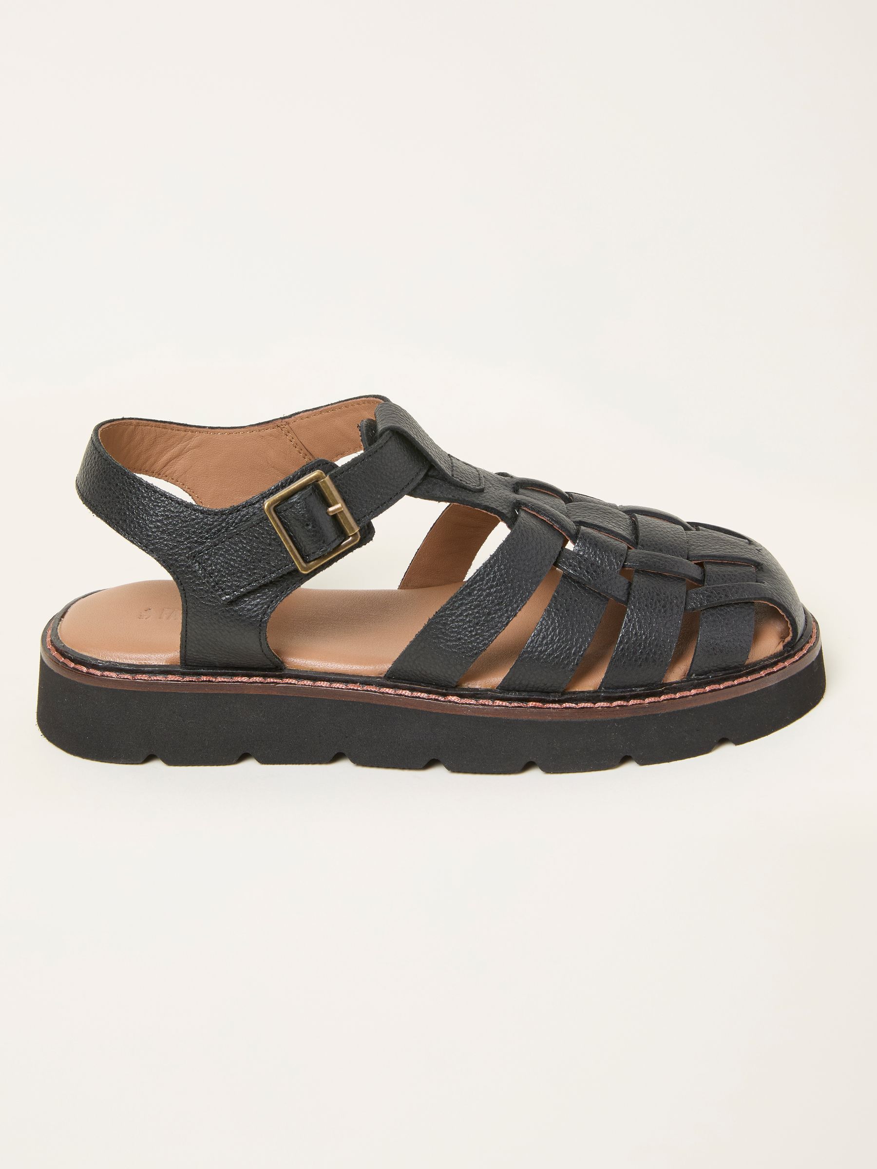 Cali Black Leather Fisherman Sandal - Image 1 of 3