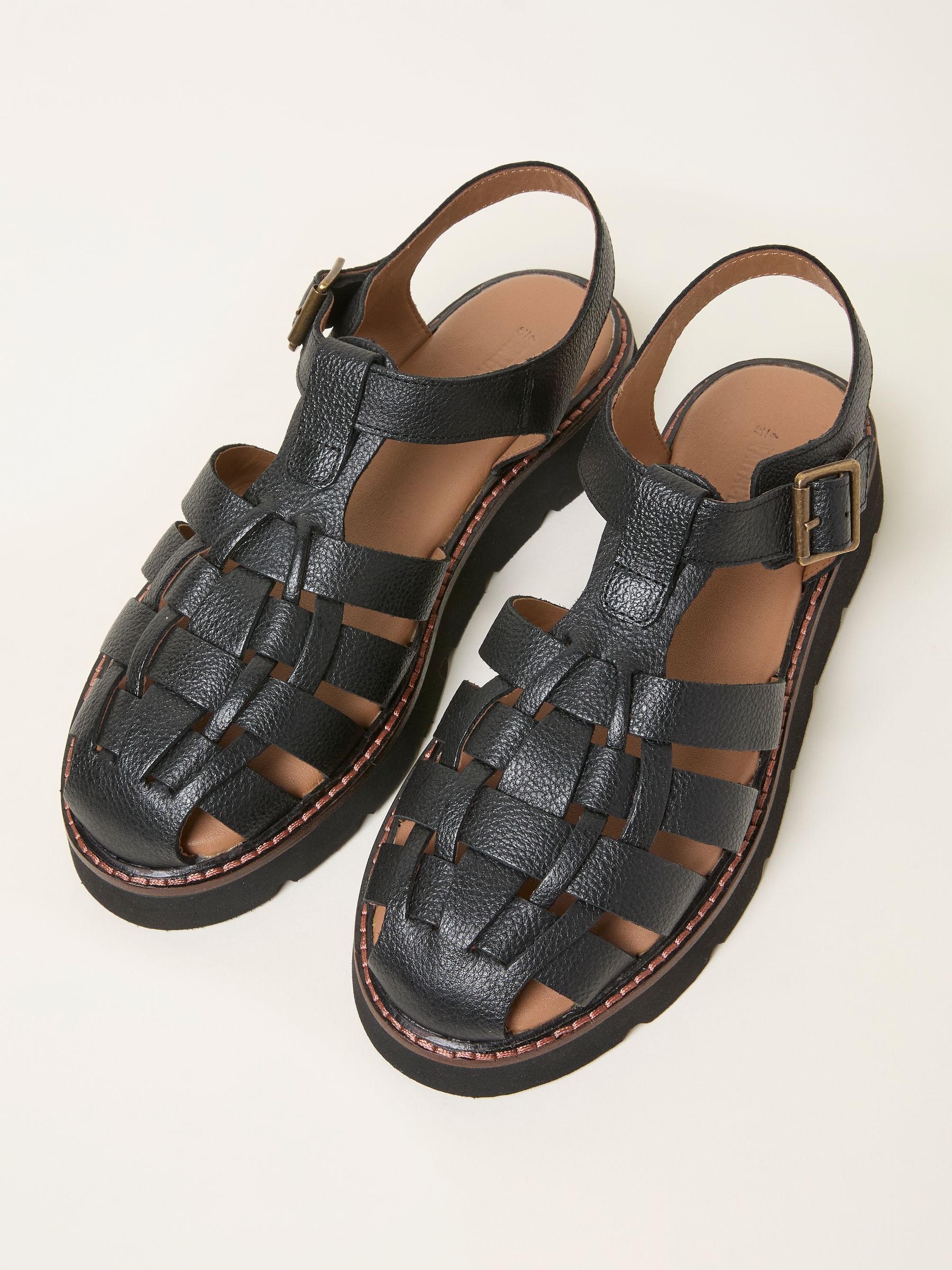 Cali Black Leather Fisherman Sandal - Image 3 of 3