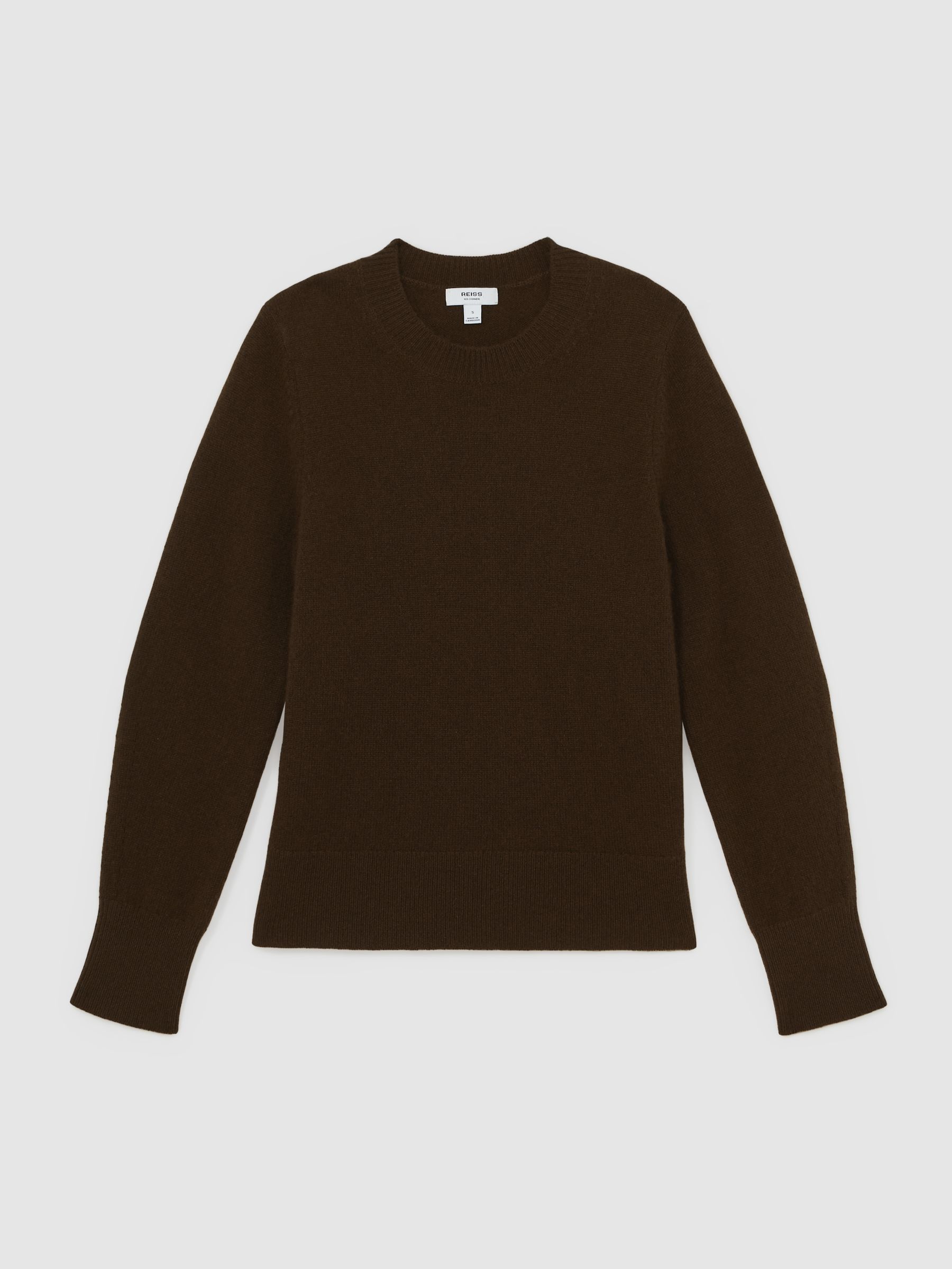 100% Cashmere Crew-Neck Jumper in Chocolate Brown - Image 2 of 7