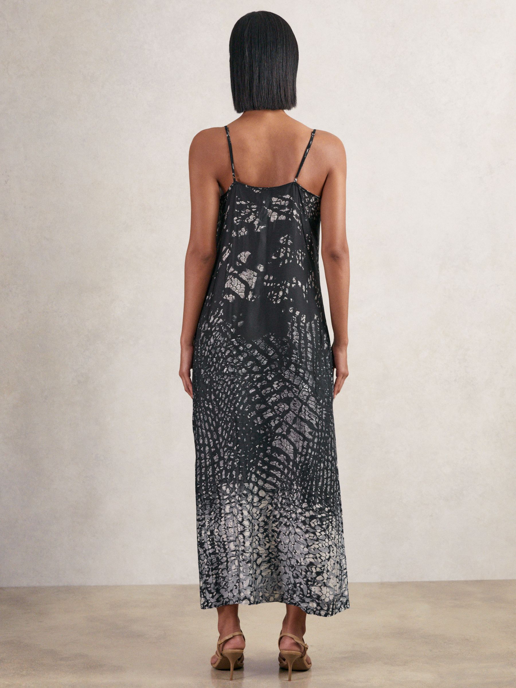 Printed Maxi Slip Dress in Navy - Image 5 of 6