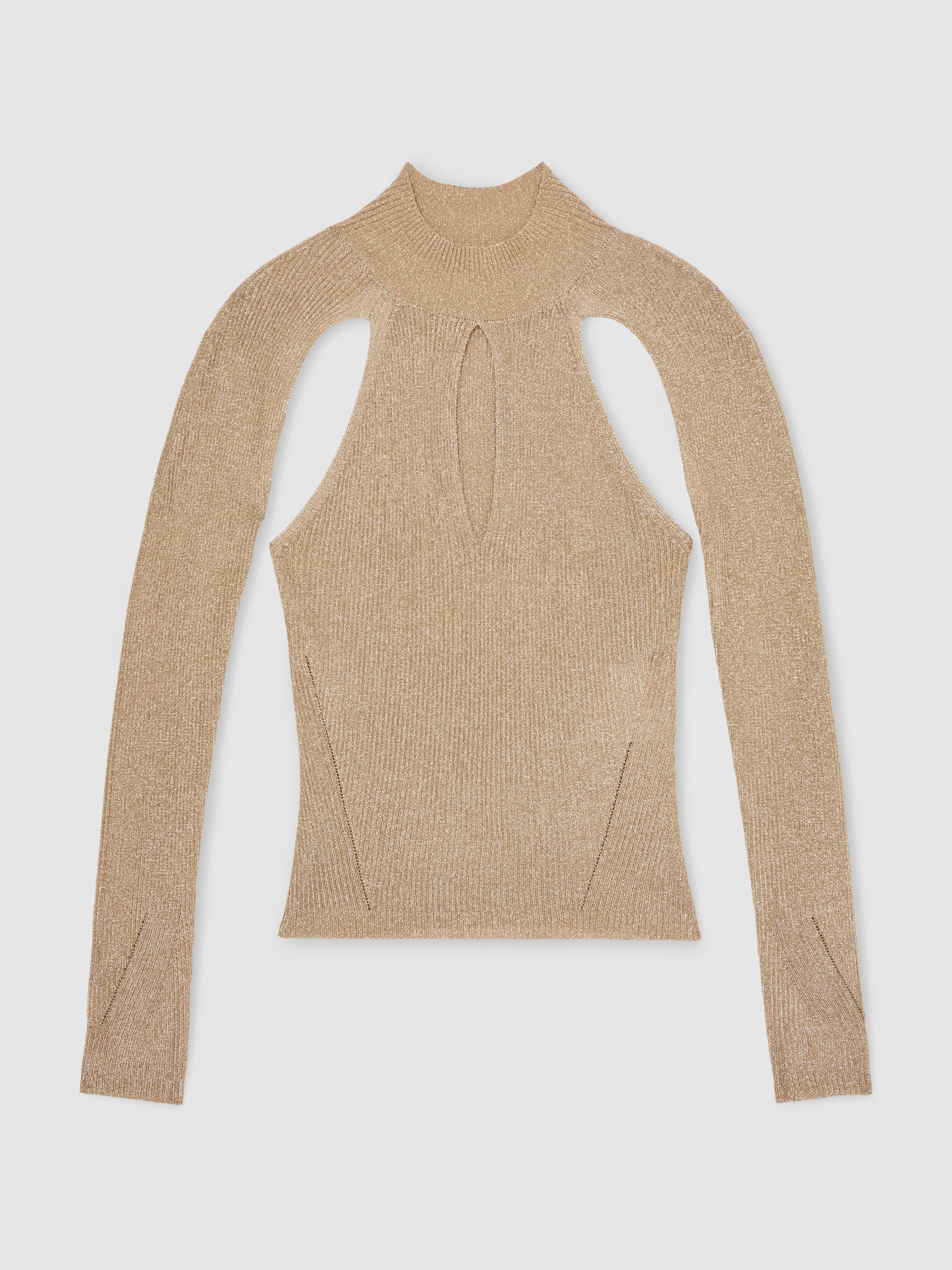 Metallic Long Sleeve Top in Gold - Image 2 of 4