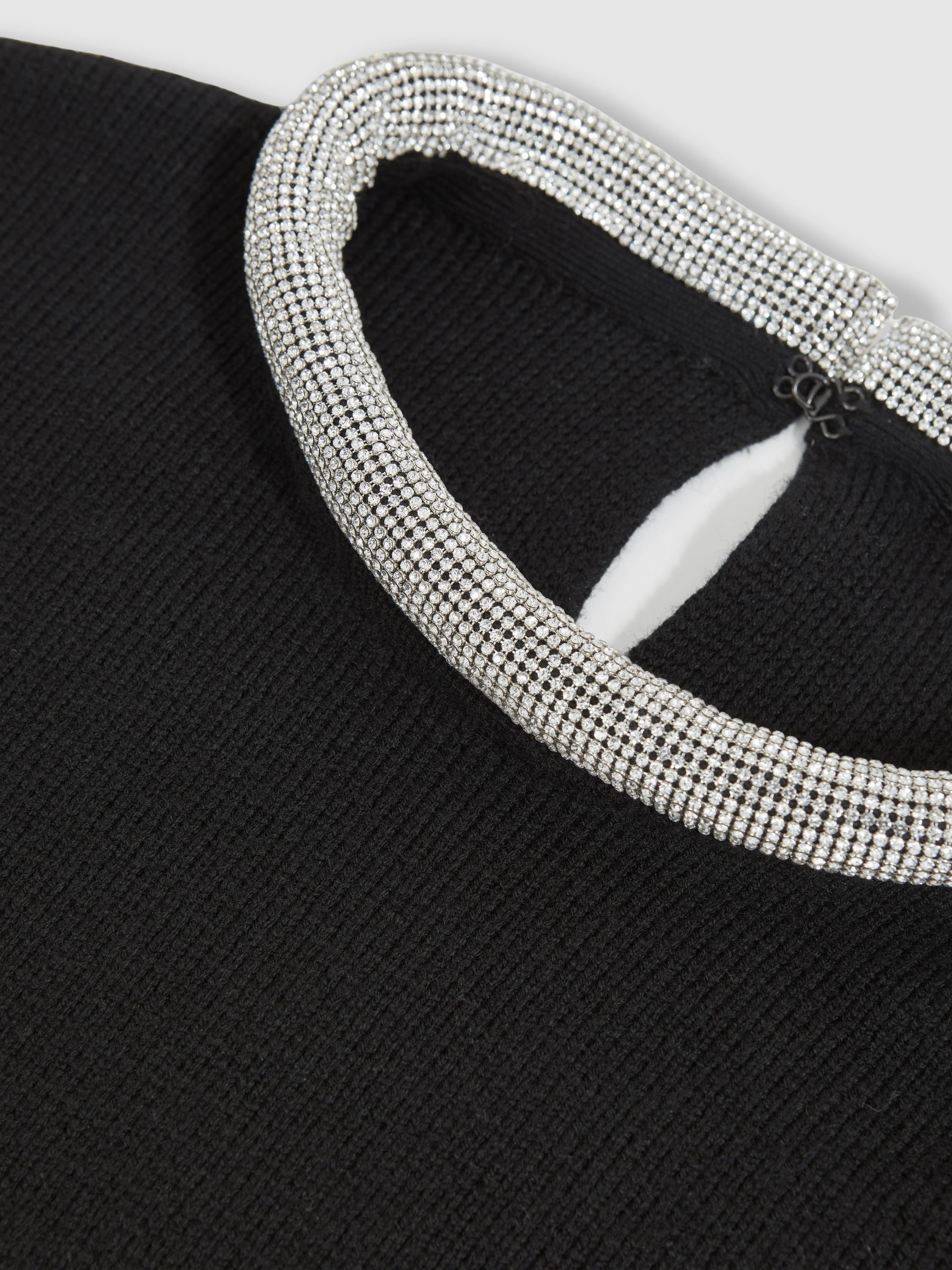 Wool-Blend Necklace-Trim Jumper With Cashmere in Black - image 4