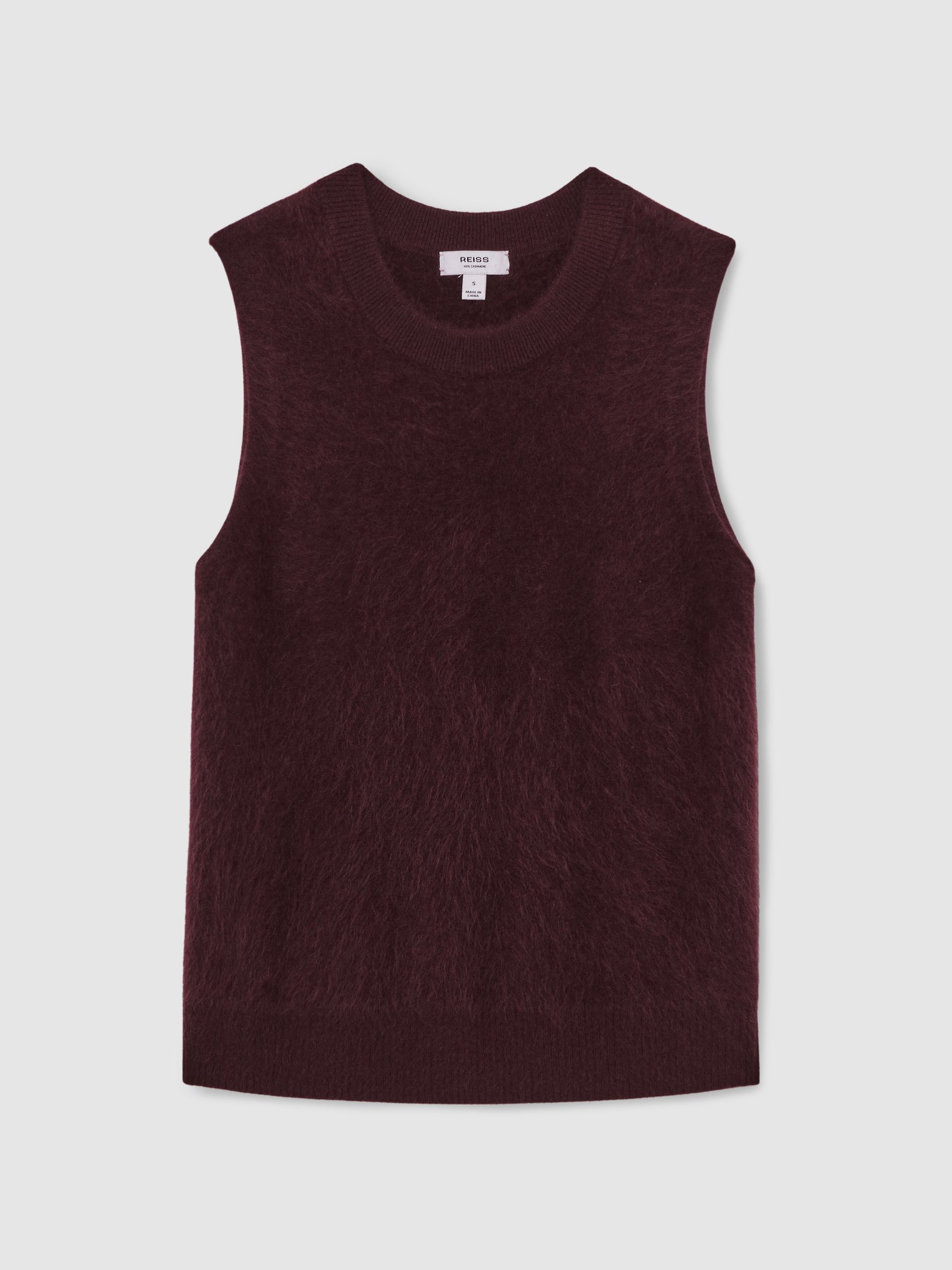 100% Brushed Cashmere Vest in Burgundy - image 2