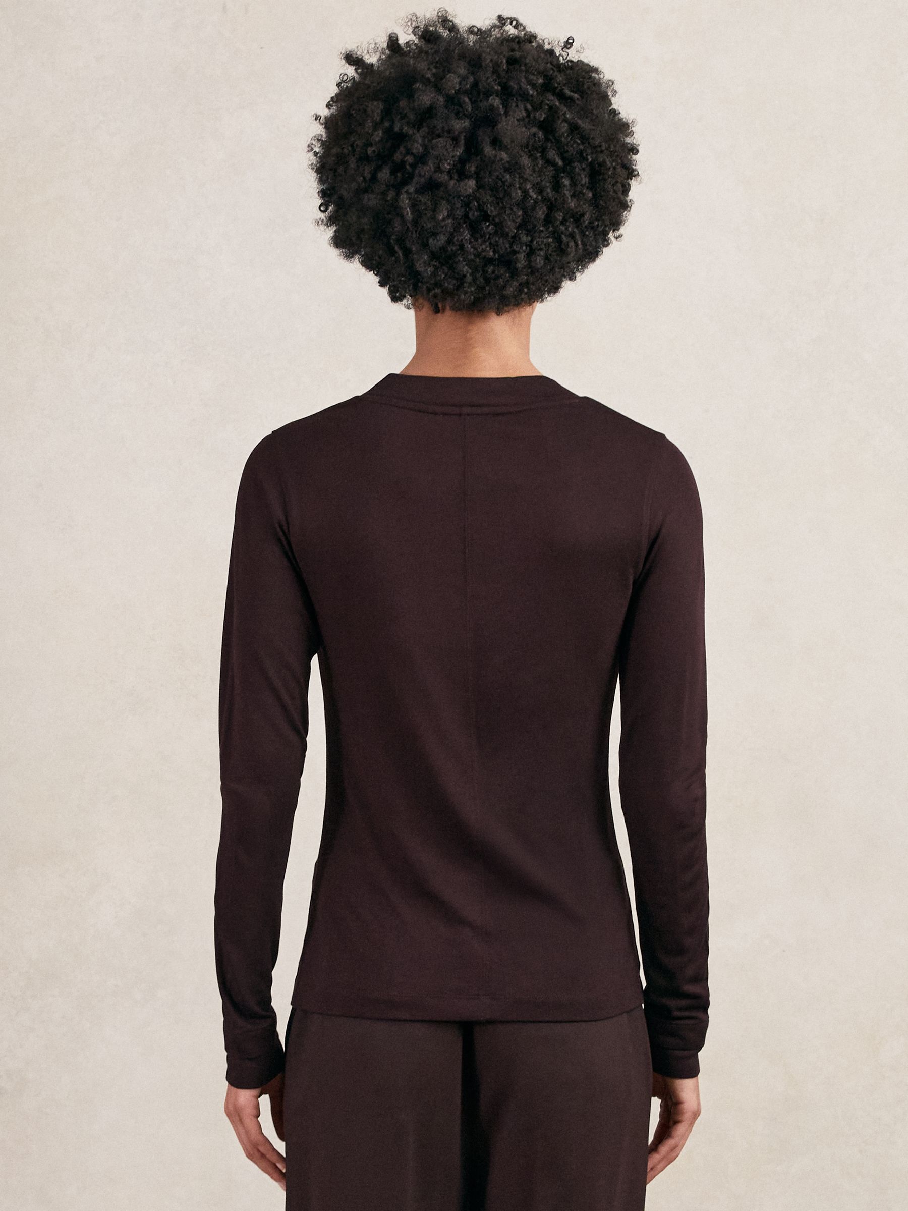 Jersey V-Neck Top in Plum - image 4