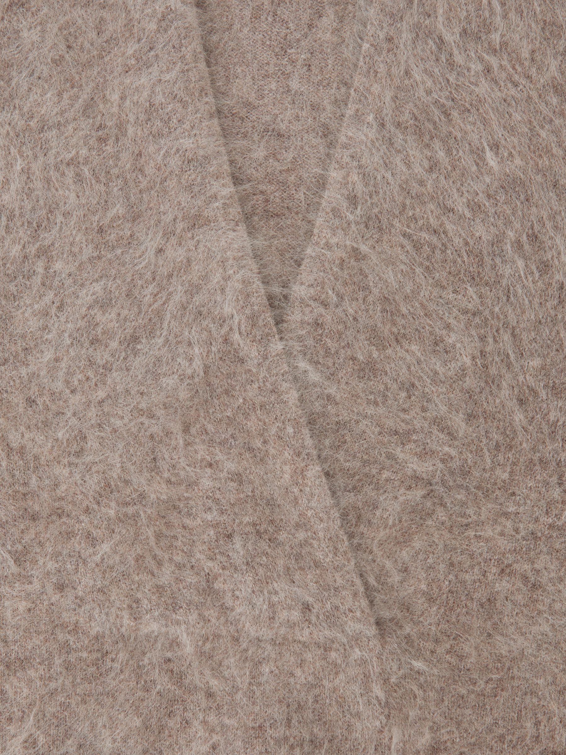 100% Brushed Cashmere Shawl-Neck Jumper in Oatmeal Neutral - image 3