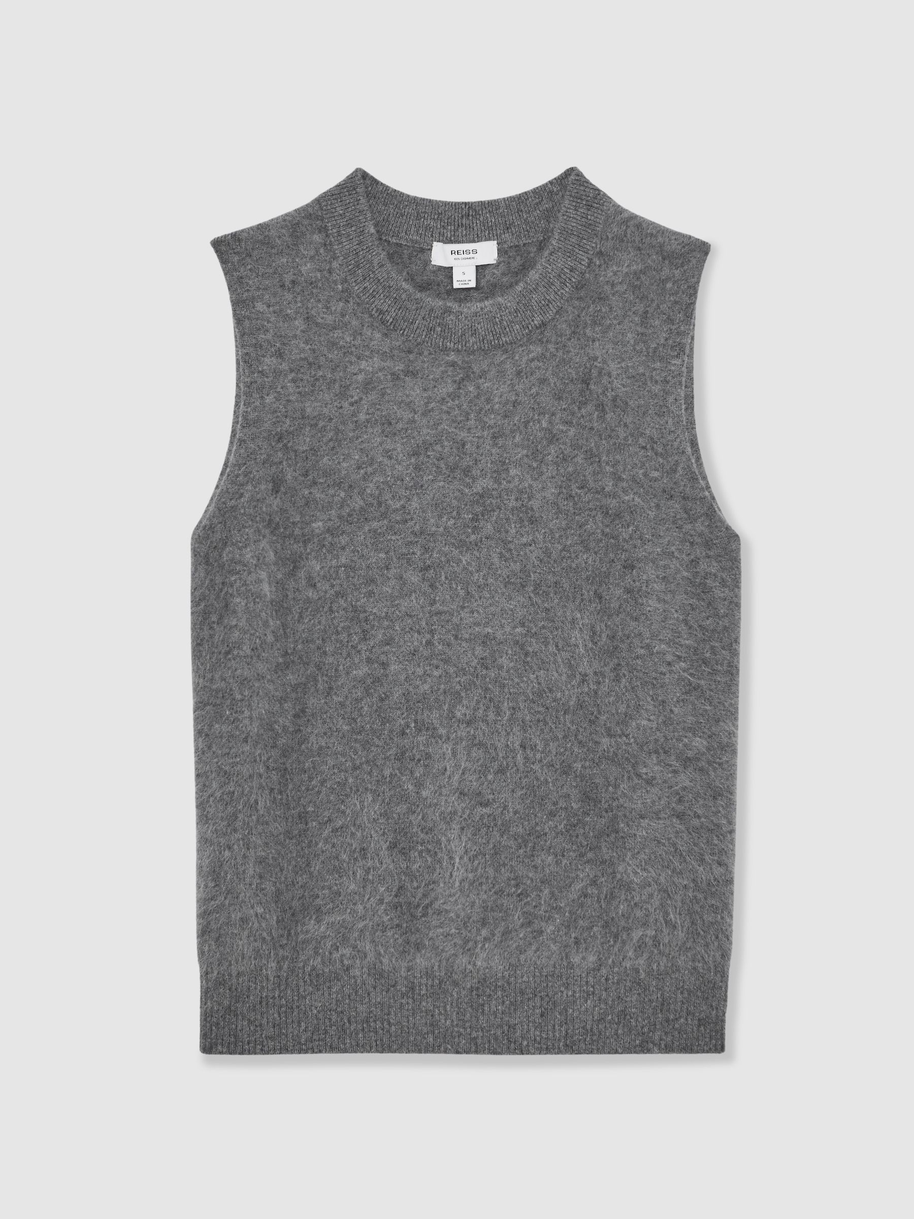 Brushed Cashmere Vest in Grey - Image 7 of 7