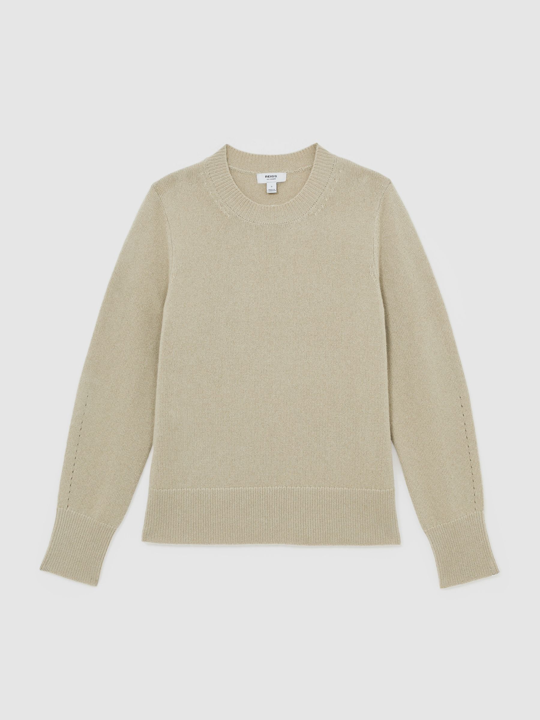 100% Cashmere Crew-Neck Jumper in Sage Green - Image 2 of 6