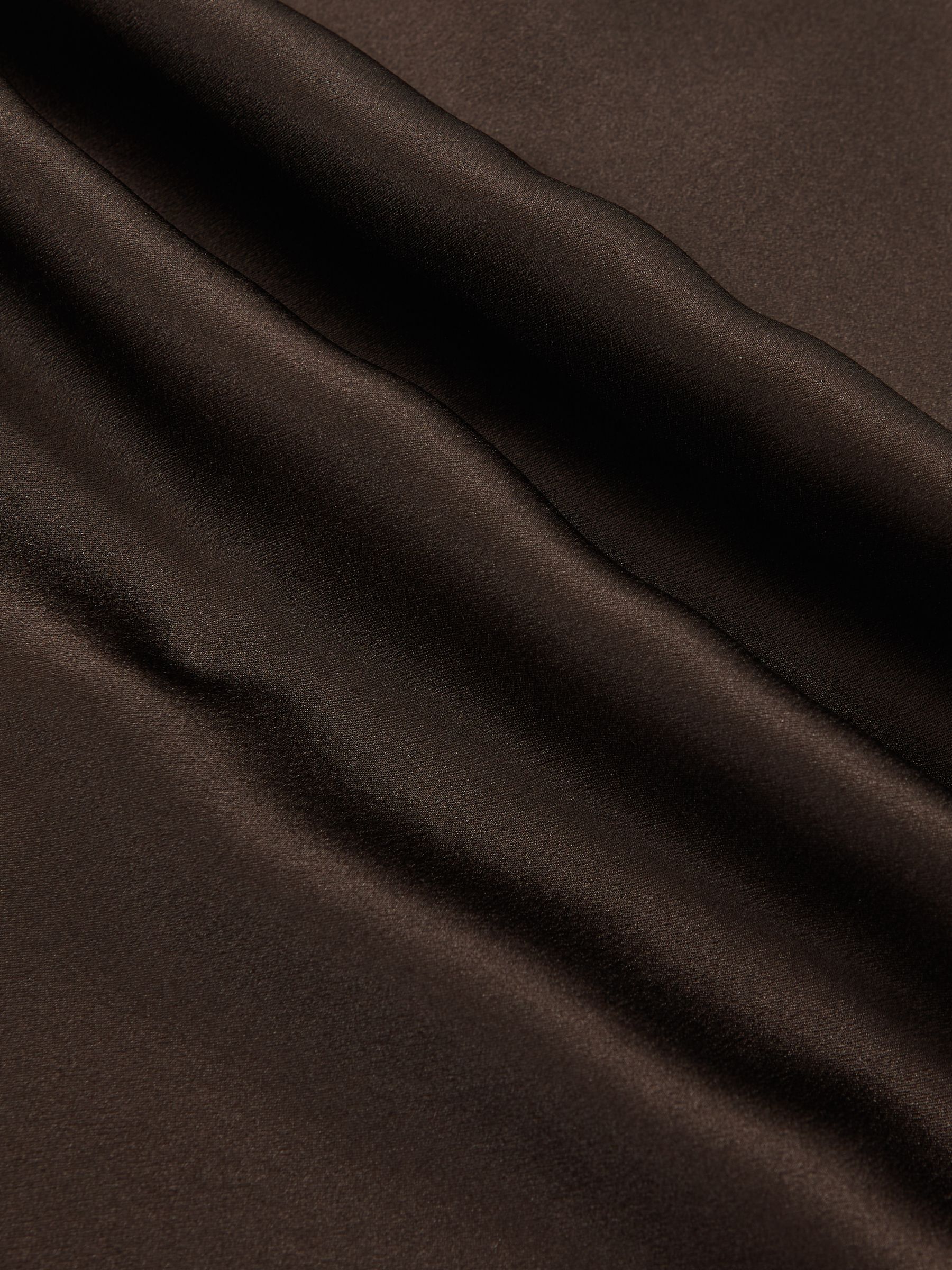 Silk Short-Sleeve Top in Chocolate Brown - image 5