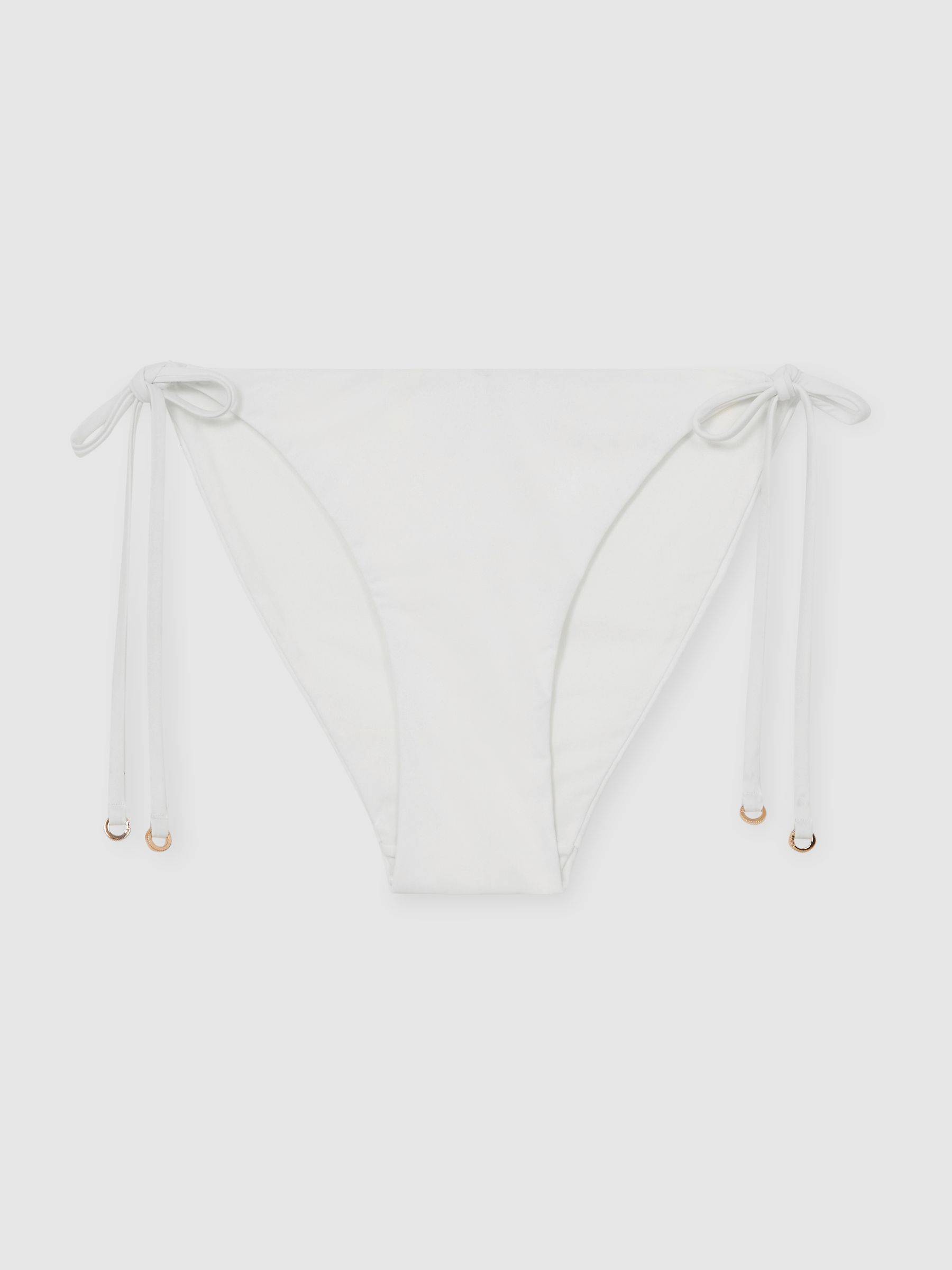 Side Tie Bikini Bottoms in White - Image 2 of 6