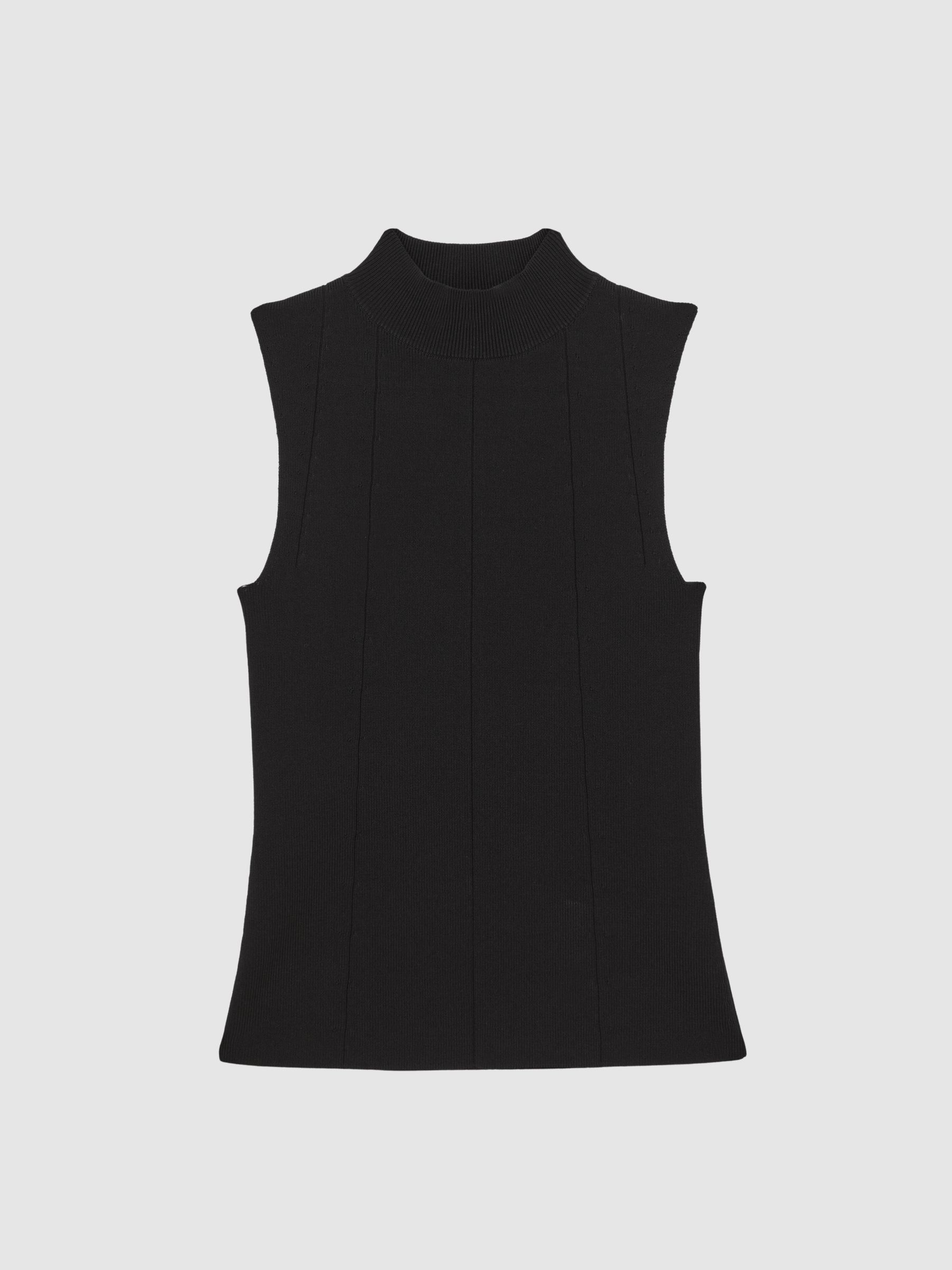 High Neck Sleeveless Top in Black - Image 2 of 5
