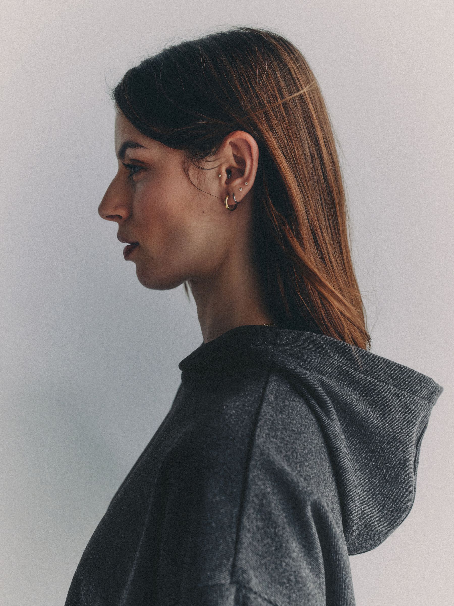 Soft Touch Ribbed Sweat Hoodie And Joggers Set Grey - Image 5 of 6