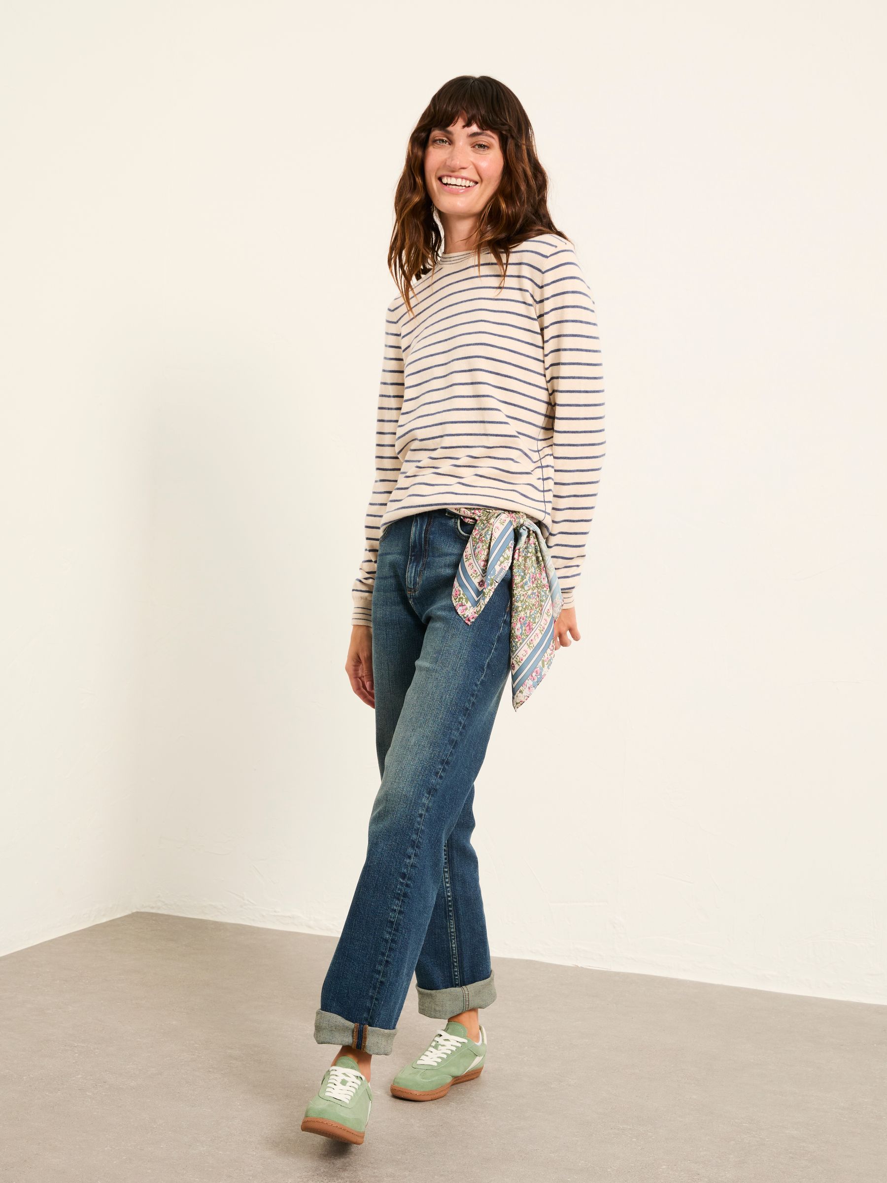 Breton Natural Knitted Stripe Jumper - Image 3 of 6