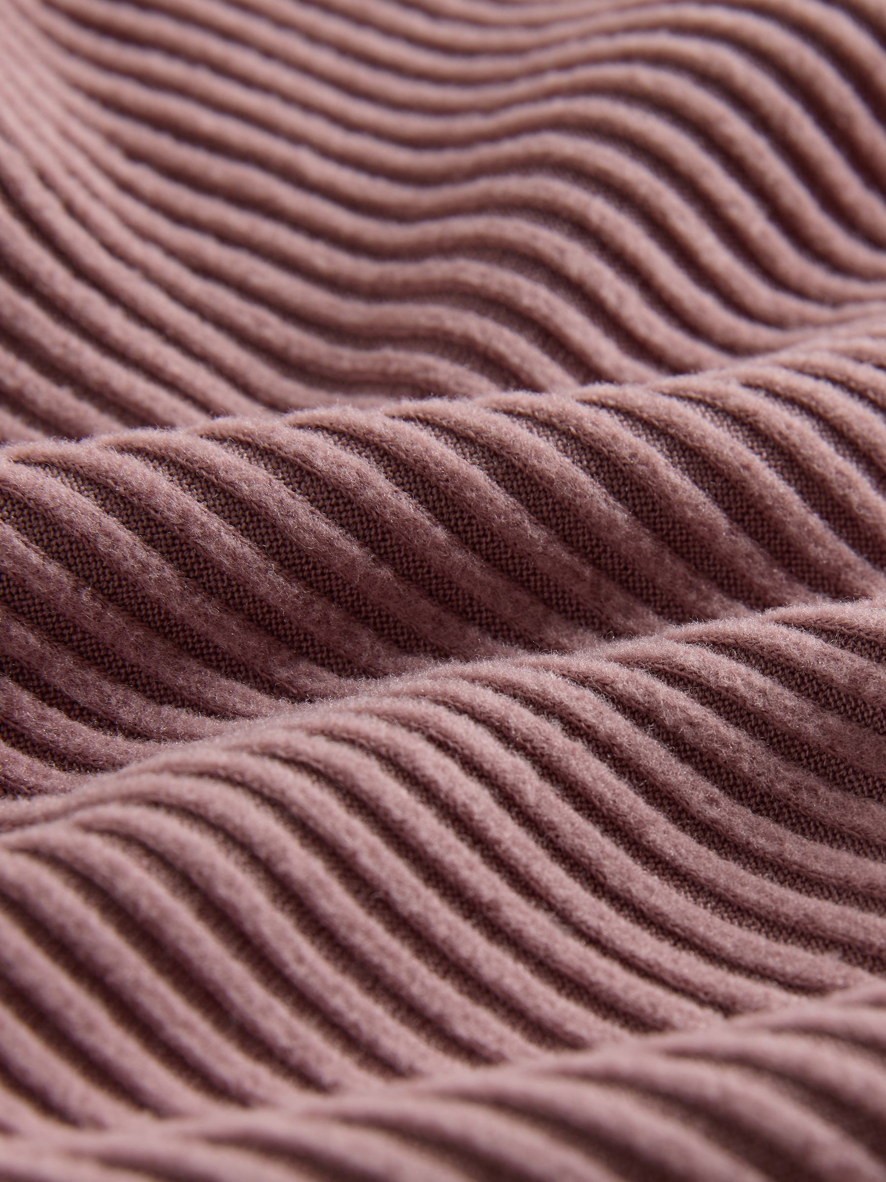 Dusty Pink Ribbed Hoodie And Wide Leg Jogger Set - Image 4 of 5