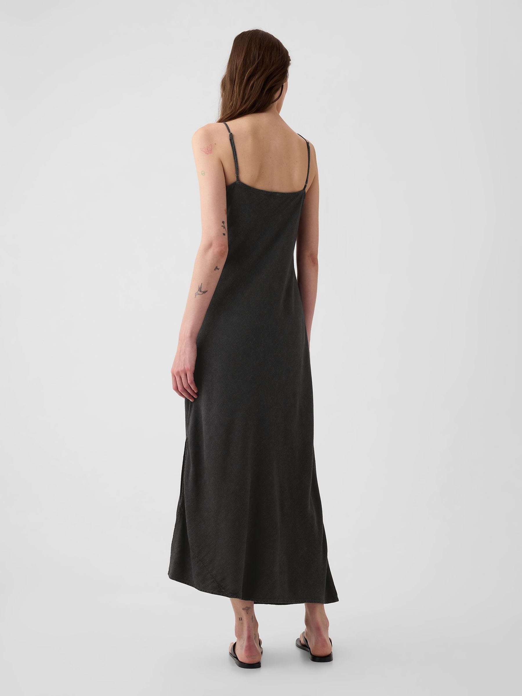 Black Slip Midi Dress - Image 2 of 3
