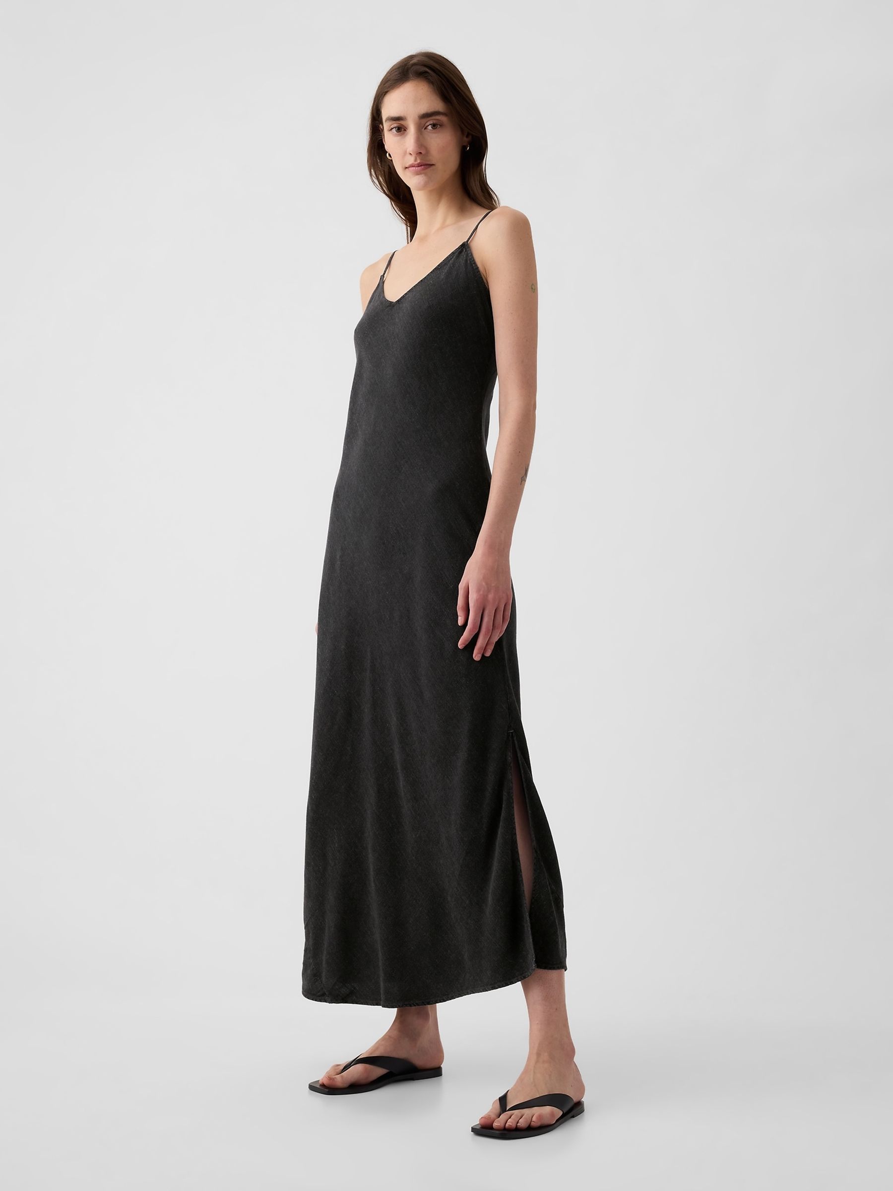 Black Slip Midi Dress - Image 3 of 3