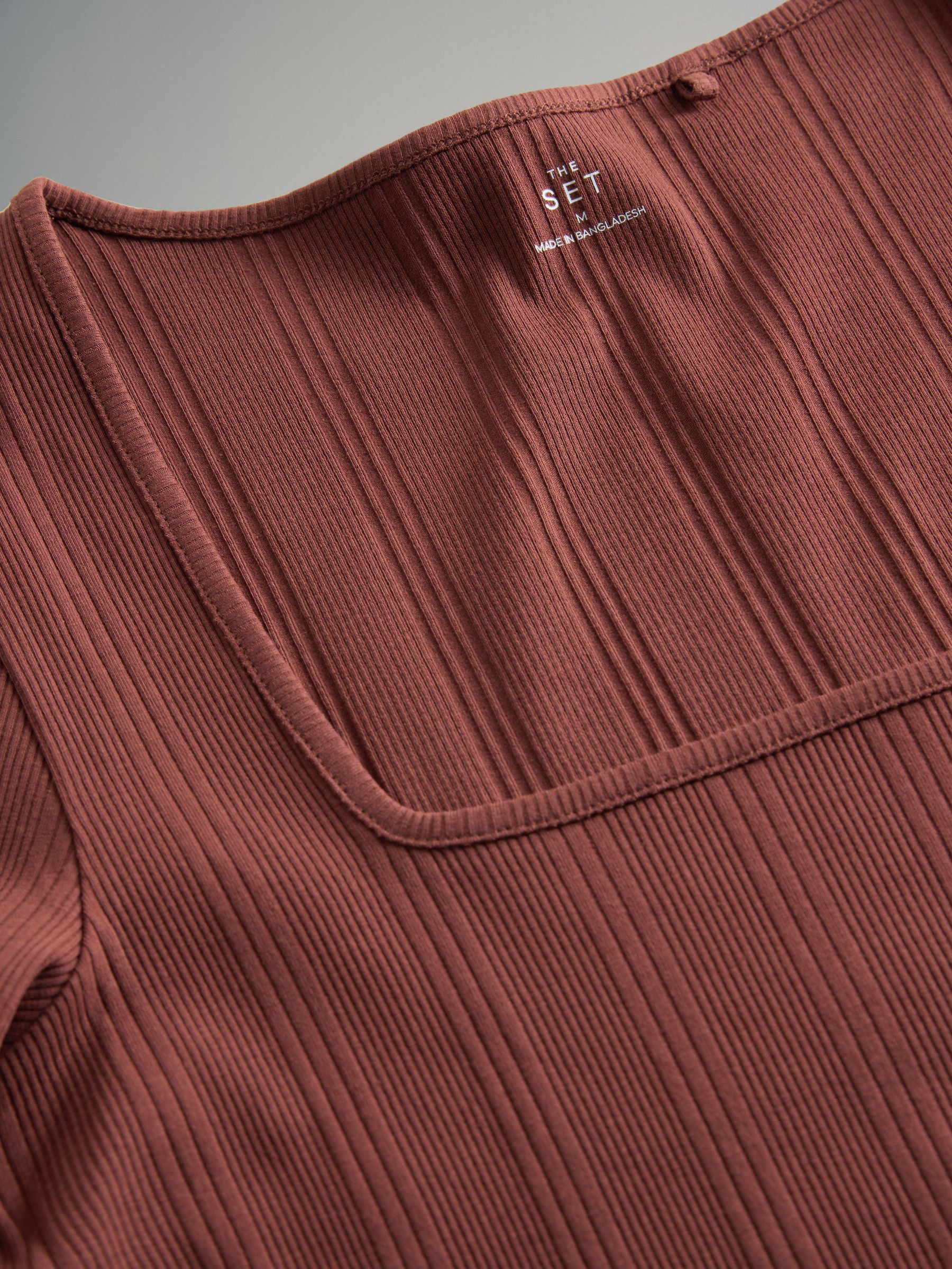 Black/Pink/White 4 Pack Textured Ribbed Square Neck Half Sleeve T-Shirts - Image 5 of 5