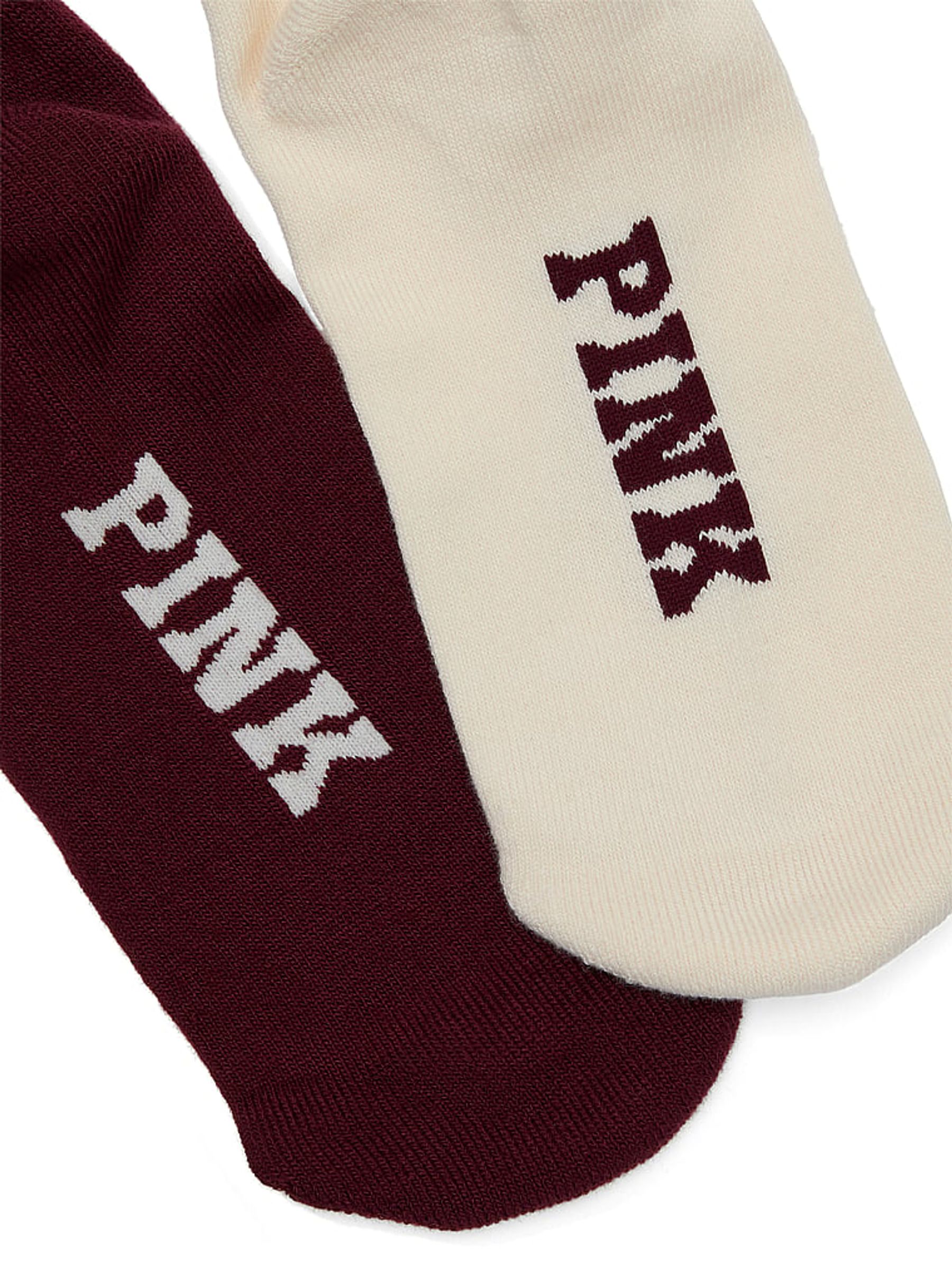 White Shell/Purple Rose 2 Pack Quarter Socks - Image 2 of 2