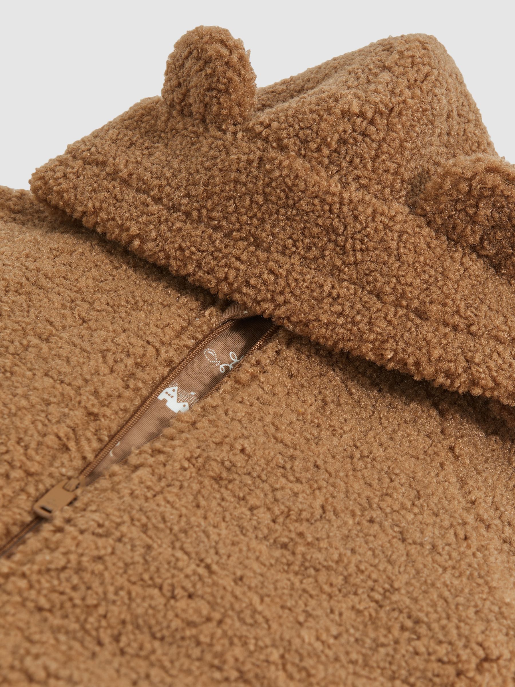 Hooded Fleece Pramsuit in Neutral - Image 5 of 6