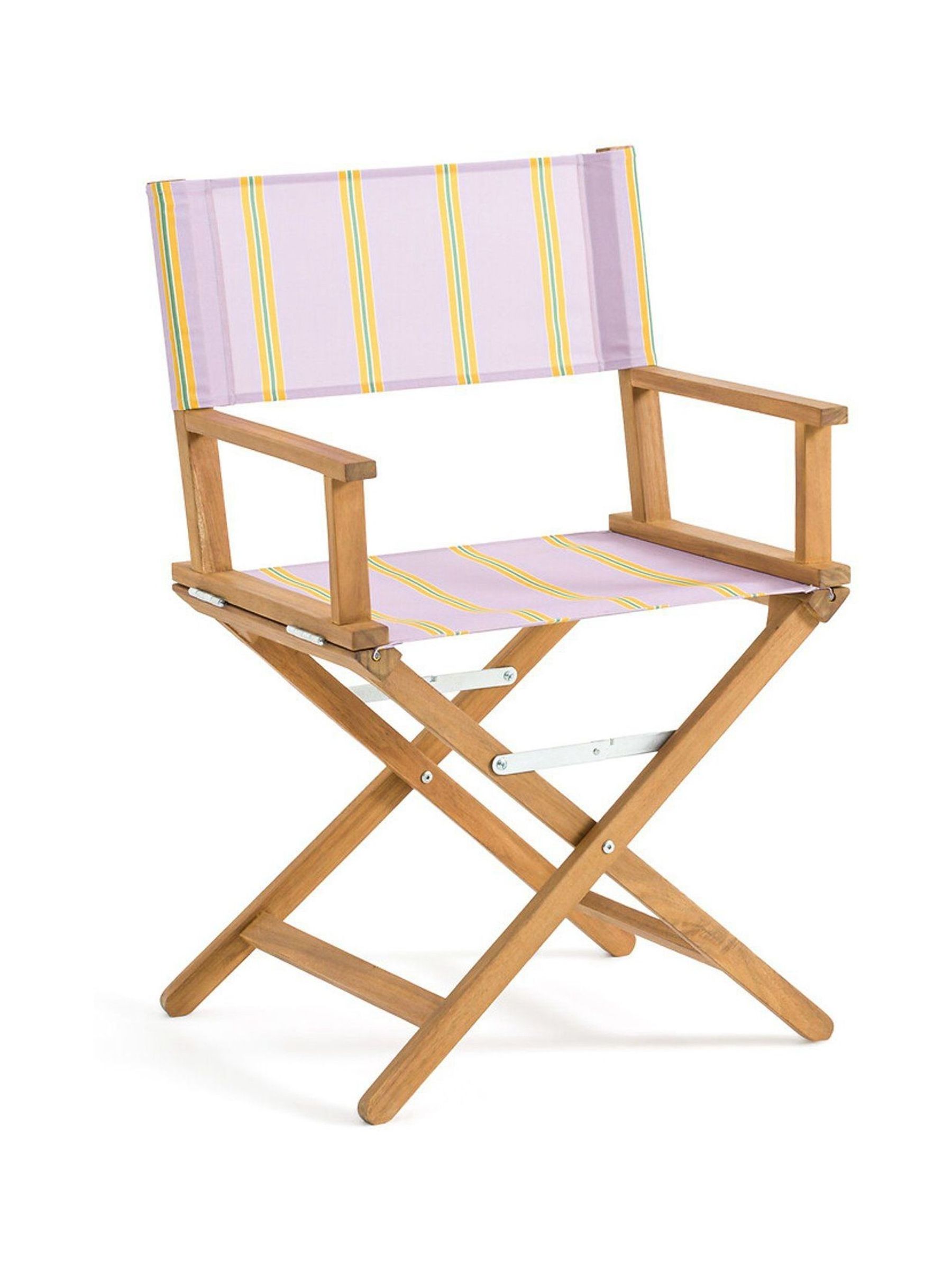 La Redoute Intérieurs Purple Stripe Veniza Acacia & Canvas Directors Chair - Image 2 of 4